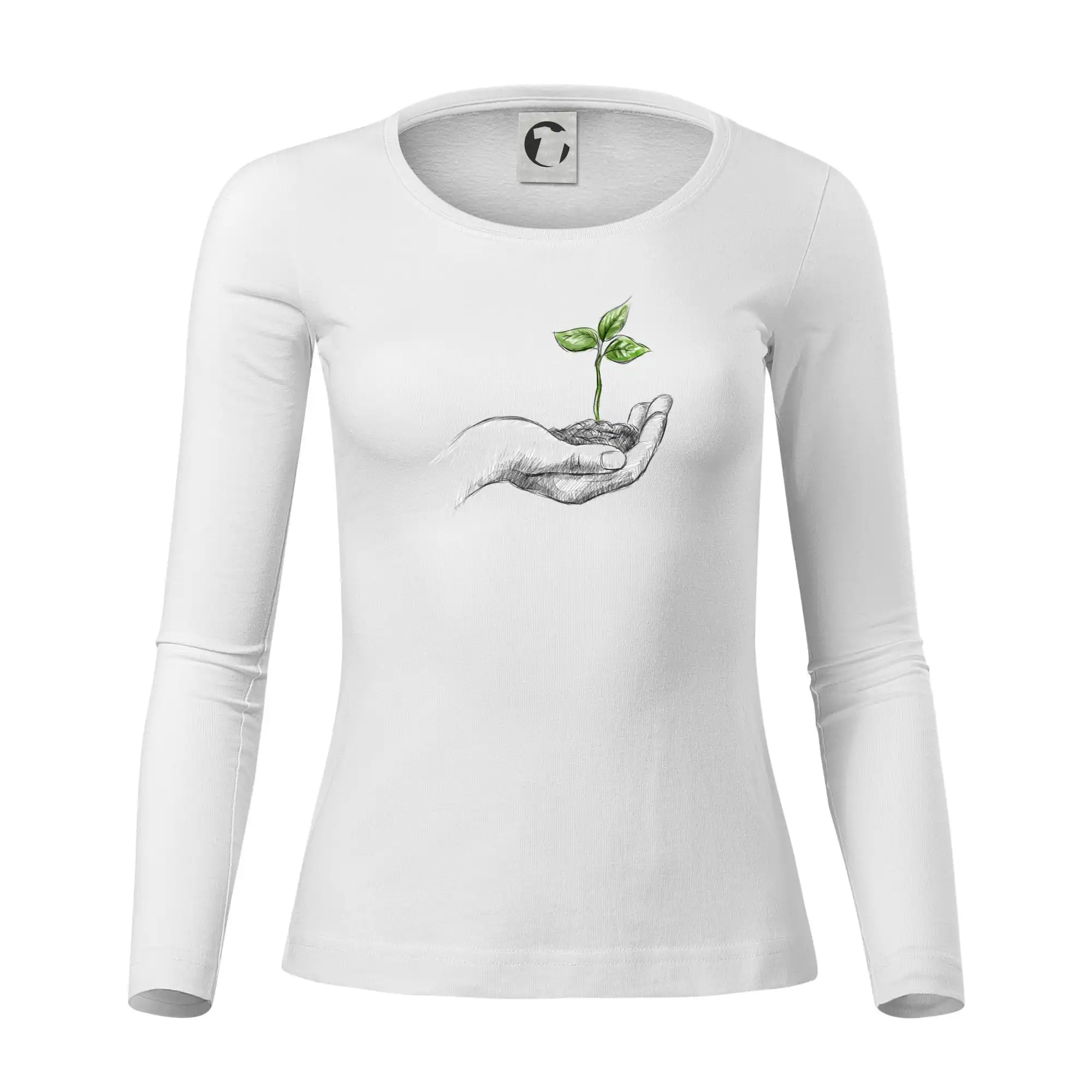 Grafické tričká - Bio ruka života - Dámske tričko FIT-T LS - zužené