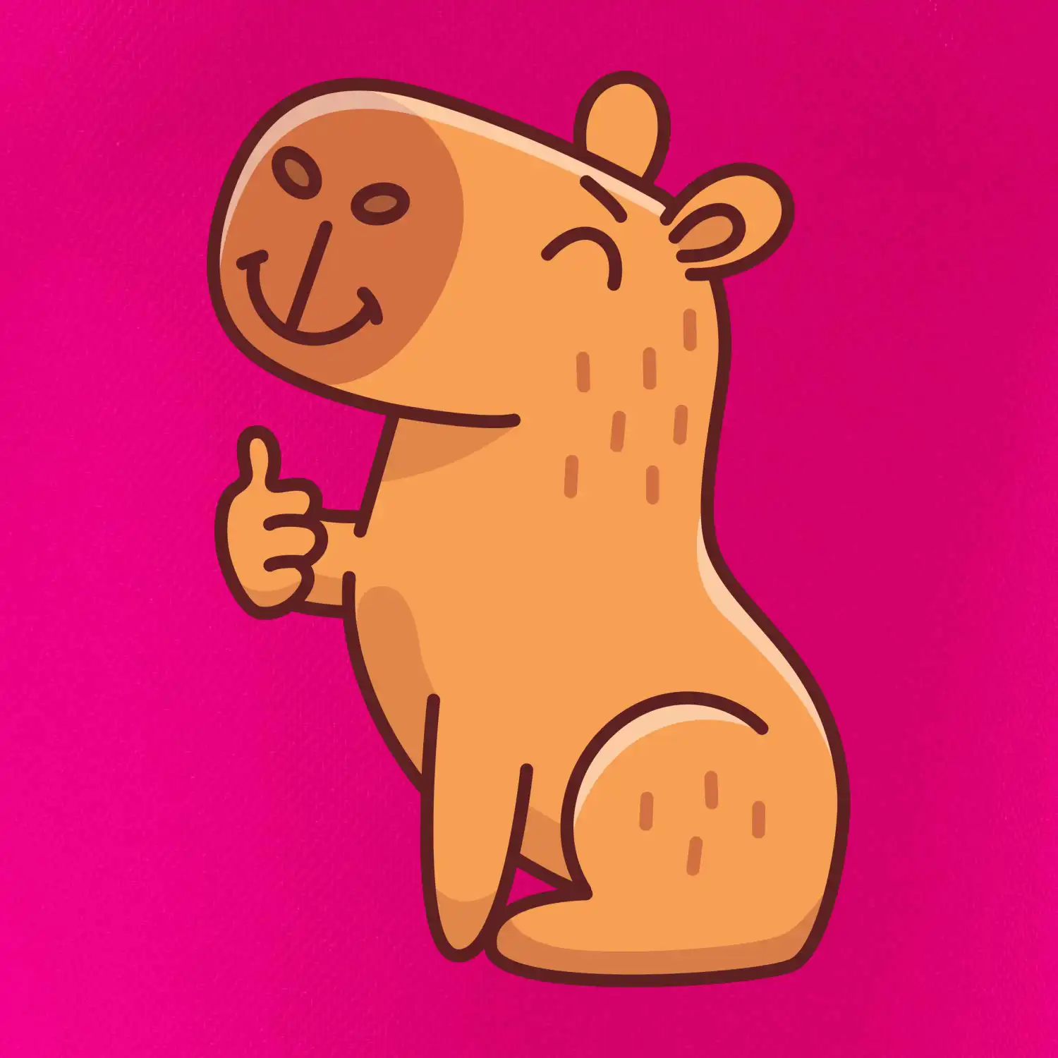 Kapybara s palcem nahoru