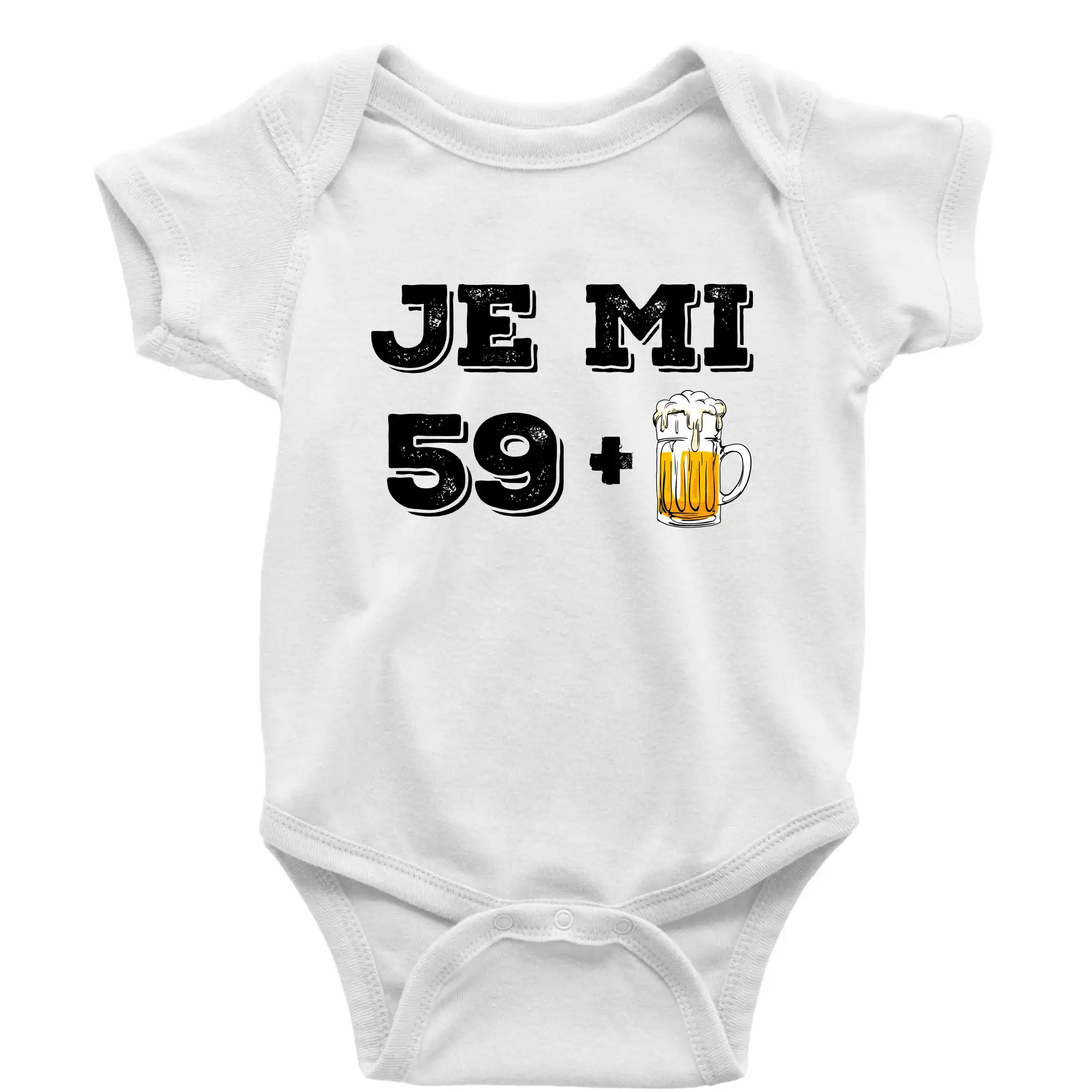 Tričko k 60. narodeninám - Je mi 60 pivo - Body dojčenské s krátkym rukávom