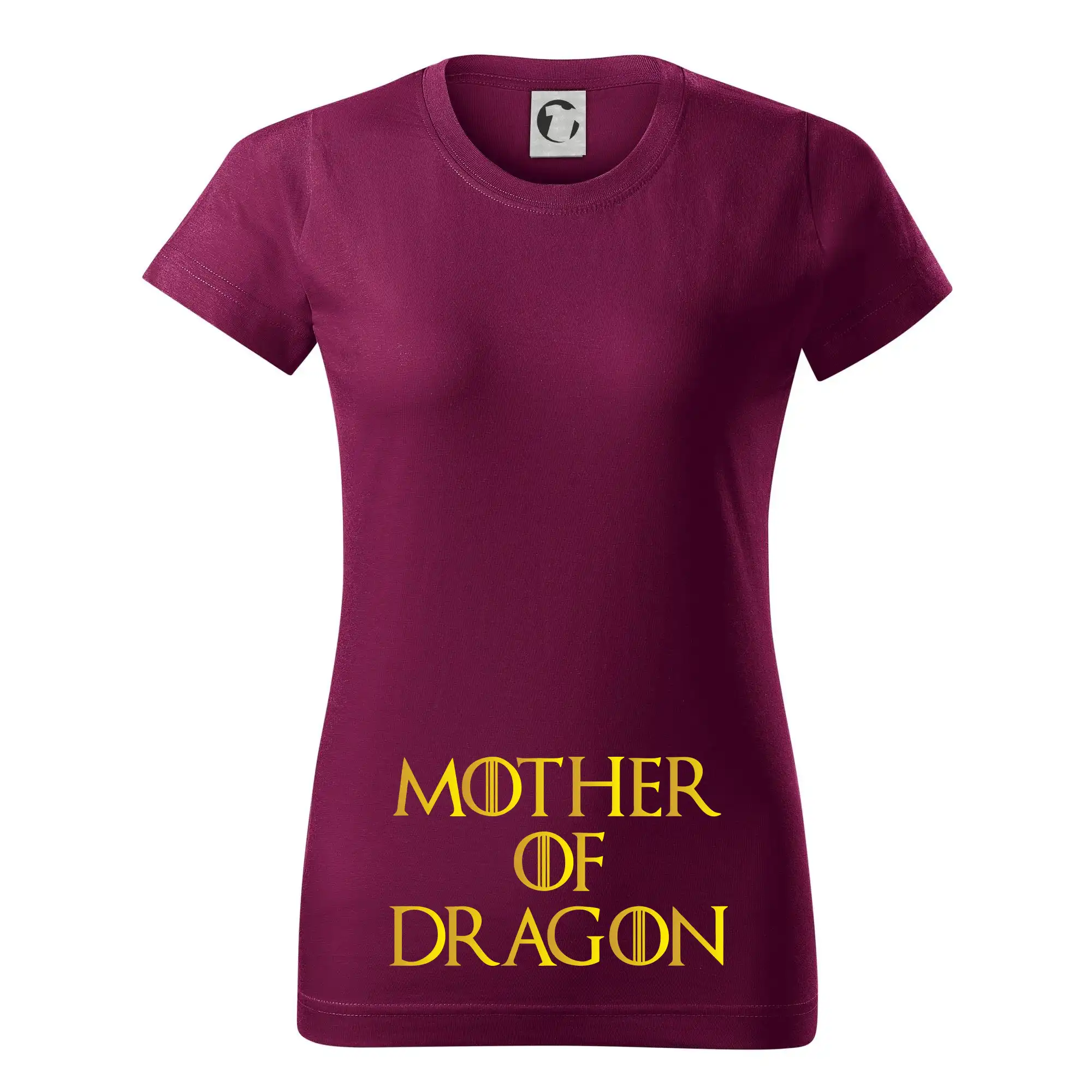 Tričká pre tehotné - Mother of Dragon - Zlatá - Dámske tričko basic - ľahko voľnejšie a dlhšie