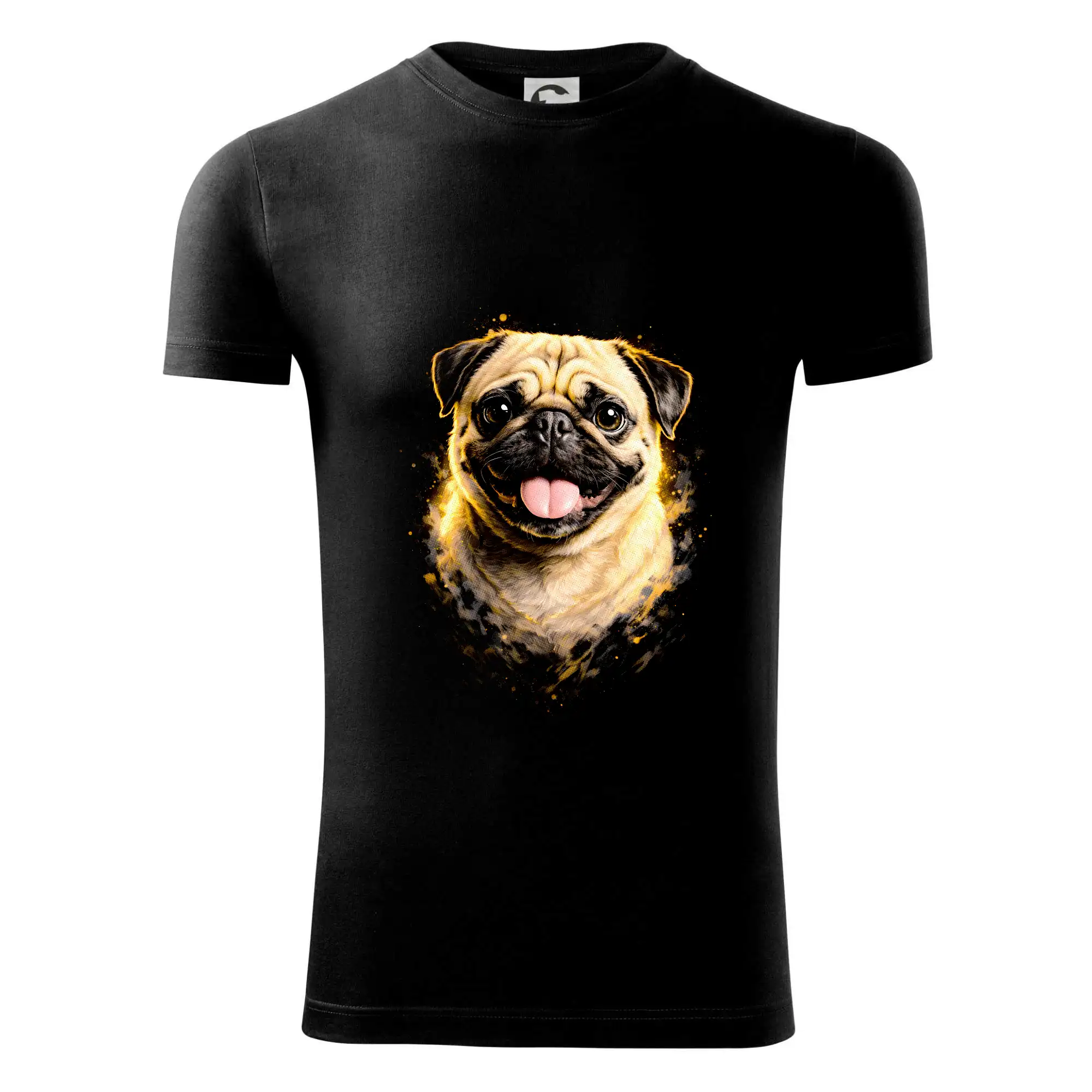 Mops na tričku - Obrázok poltón Mops - Viper FIT - Pánske zúžené tričko
