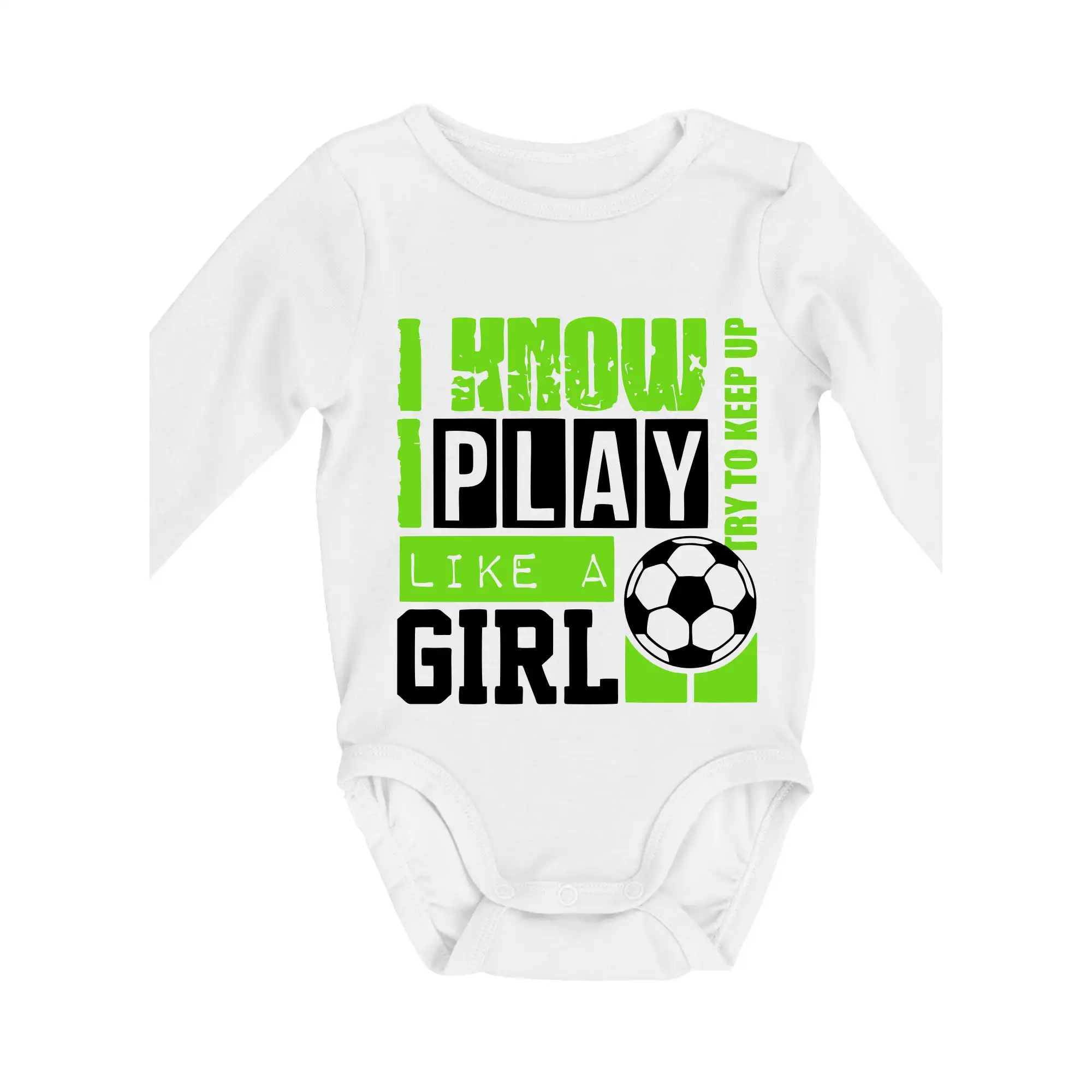 Tričká pre futbalistov - Play girl - Body dojčenské s dlhým rukávom