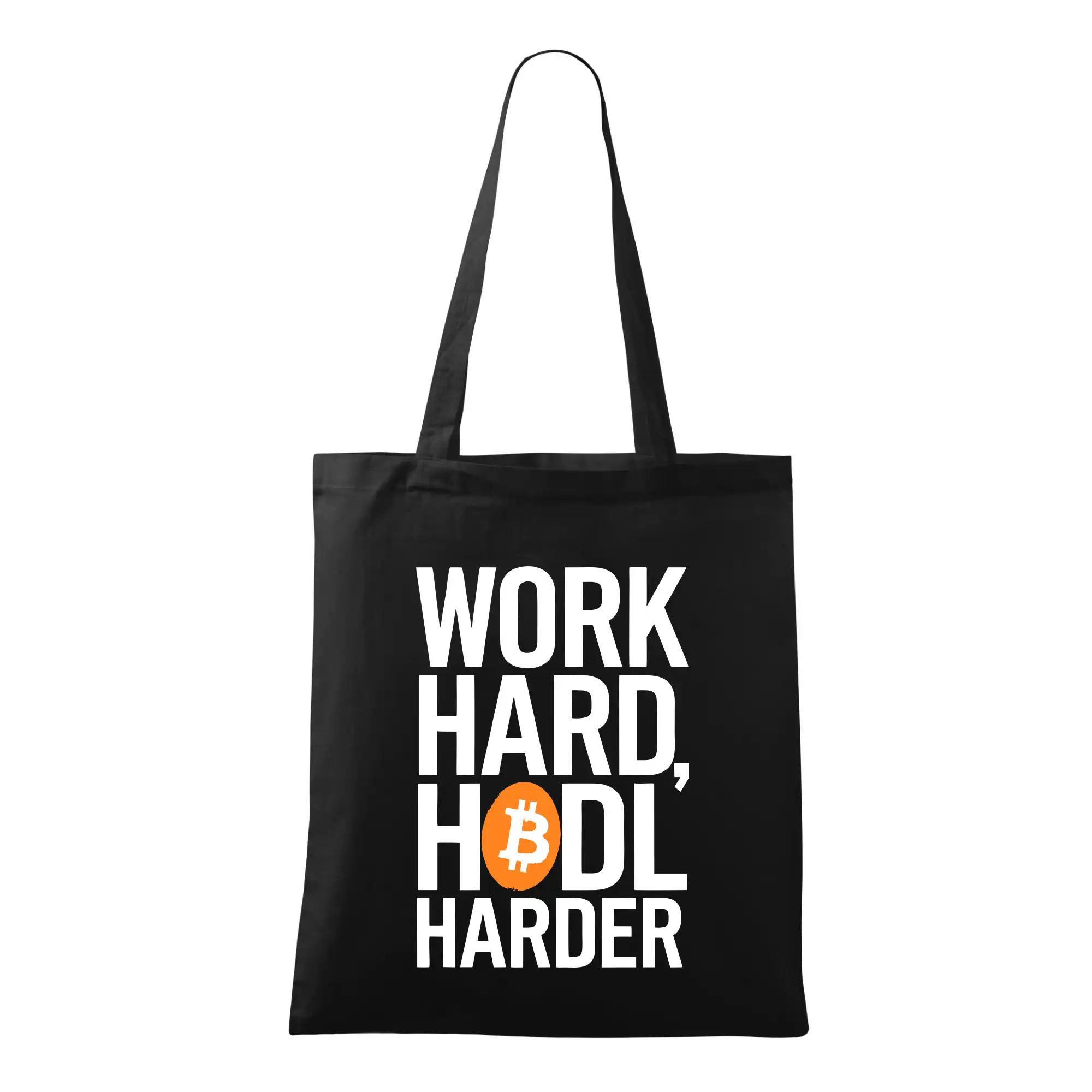 Velký nápis Work Hard, HODL Harder - Taška bavlnená