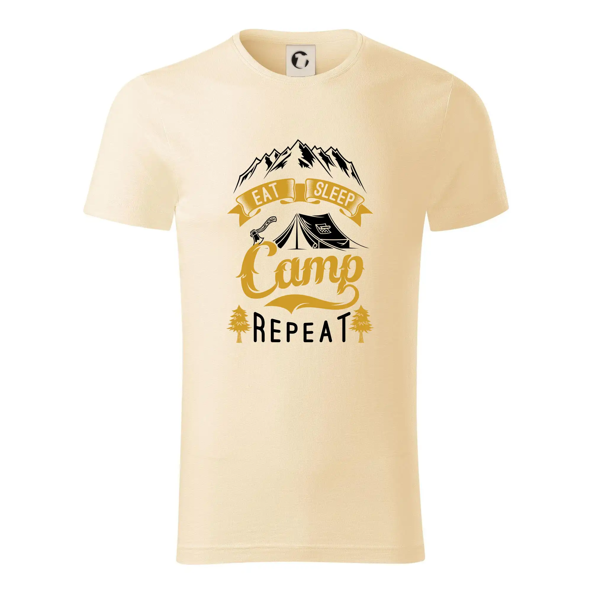Trička na kempovanie - Eat Sleep Camp Repeat - Tričko z organickej bavlny