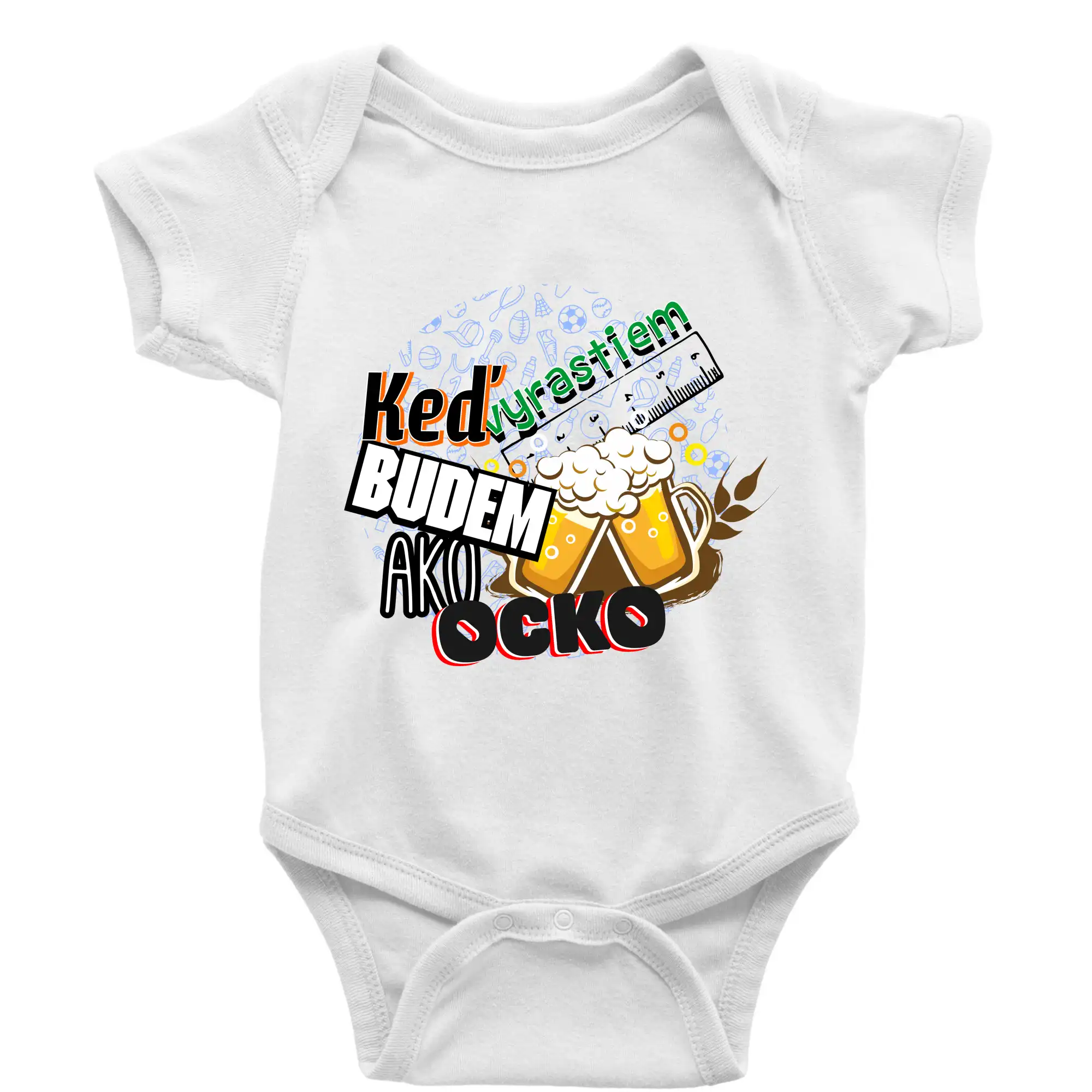 Detské body - až vyrastiem budem ako ocko - Keď vyrastiem budem ako ocko Pivo - Body dojčenské s krátkym rukávom