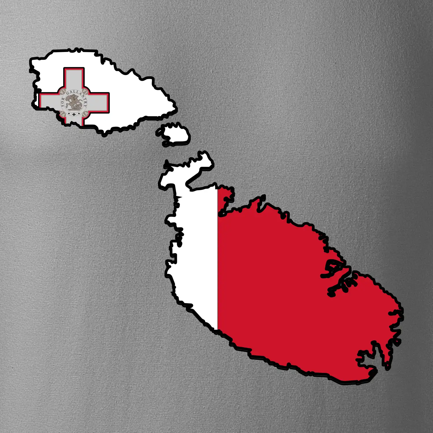 Mapa Malta s vlajkou