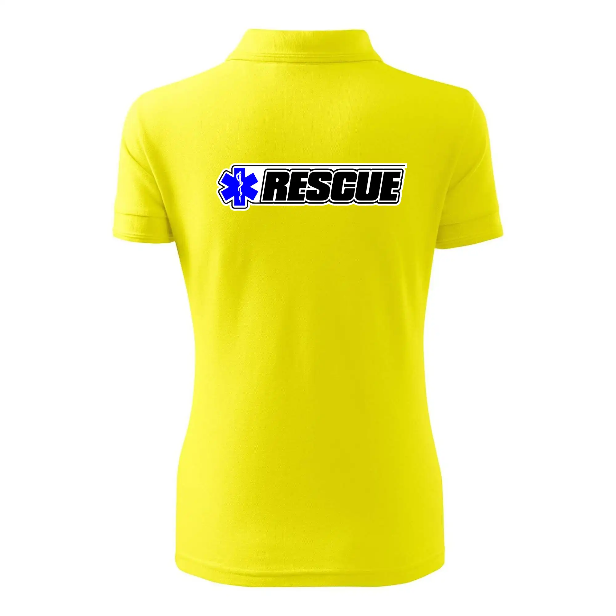 Tričká a mikiny pre záchranárov a lekárov - Kvalitné oblečenie pre zdravotníkov - Záchranár rescue kríž modrý - Polokošeľa dámska Pique Polo