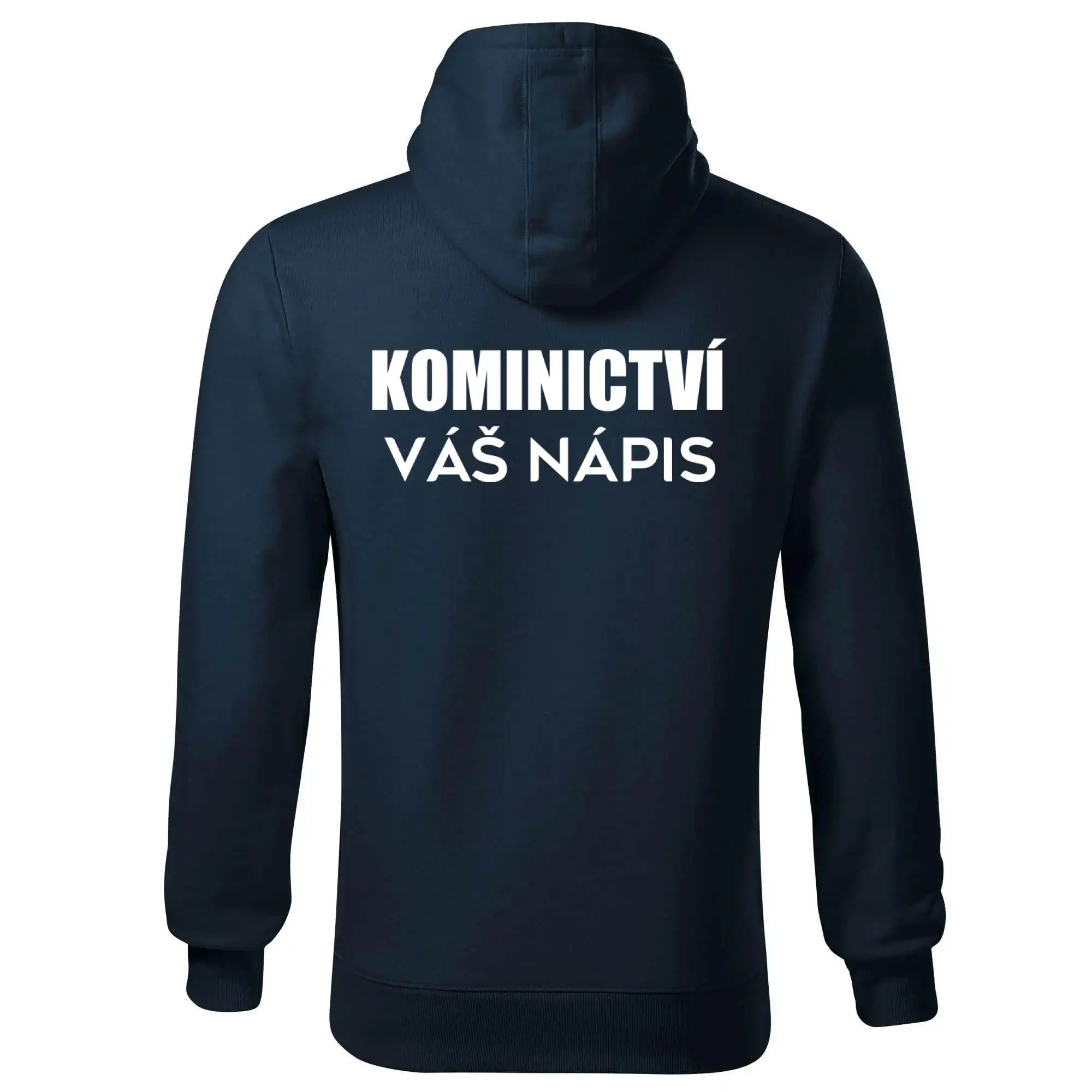 Kominík logo + nápis na zádech