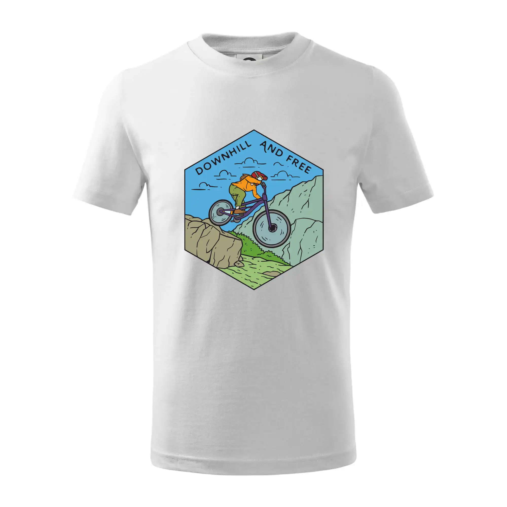 Tričko ako darček pre cyklistu - Downhill and free kluk/holka - Tričko detské bavlnené