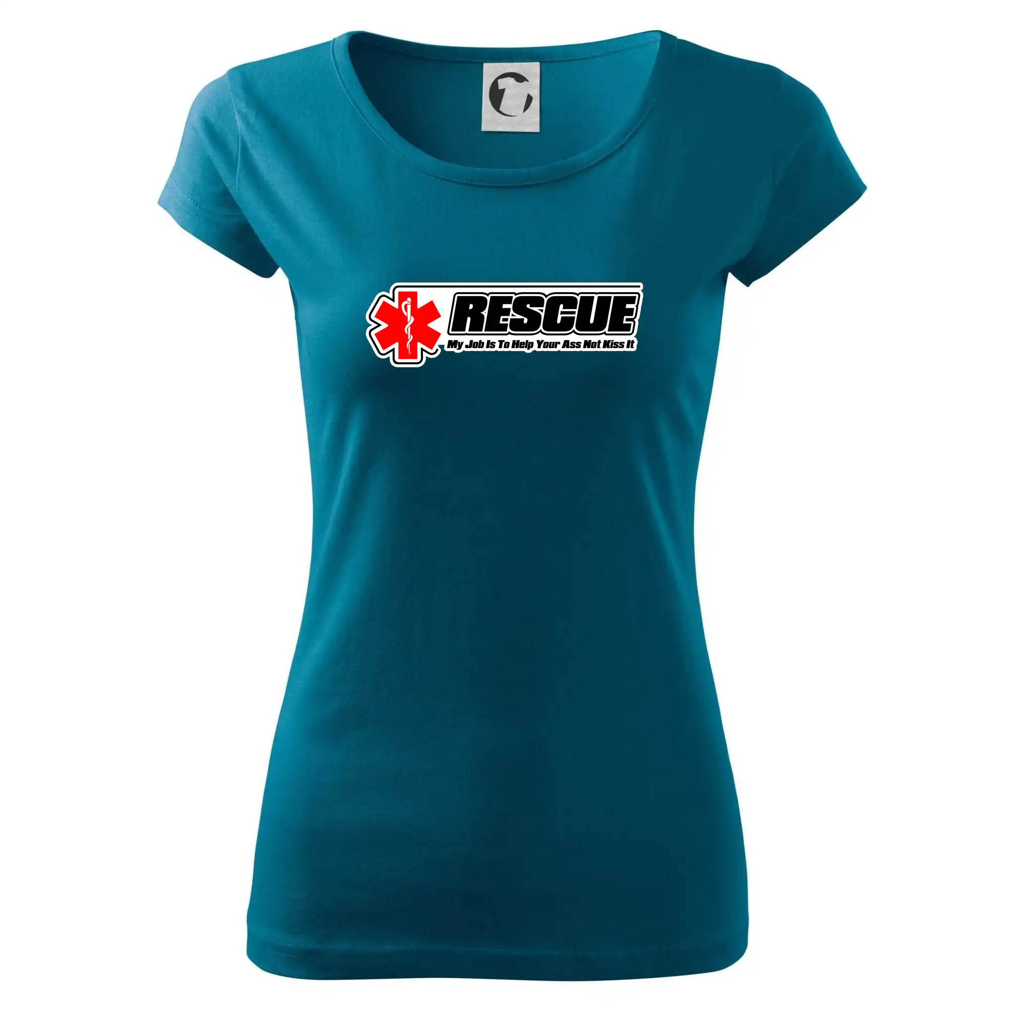 Tričká a mikiny pre záchranárov a lekárov - Kvalitné oblečenie pre zdravotníkov - Rescue My Job Is To Help Your Ass Not Kiss It - Dámske tričko Pure