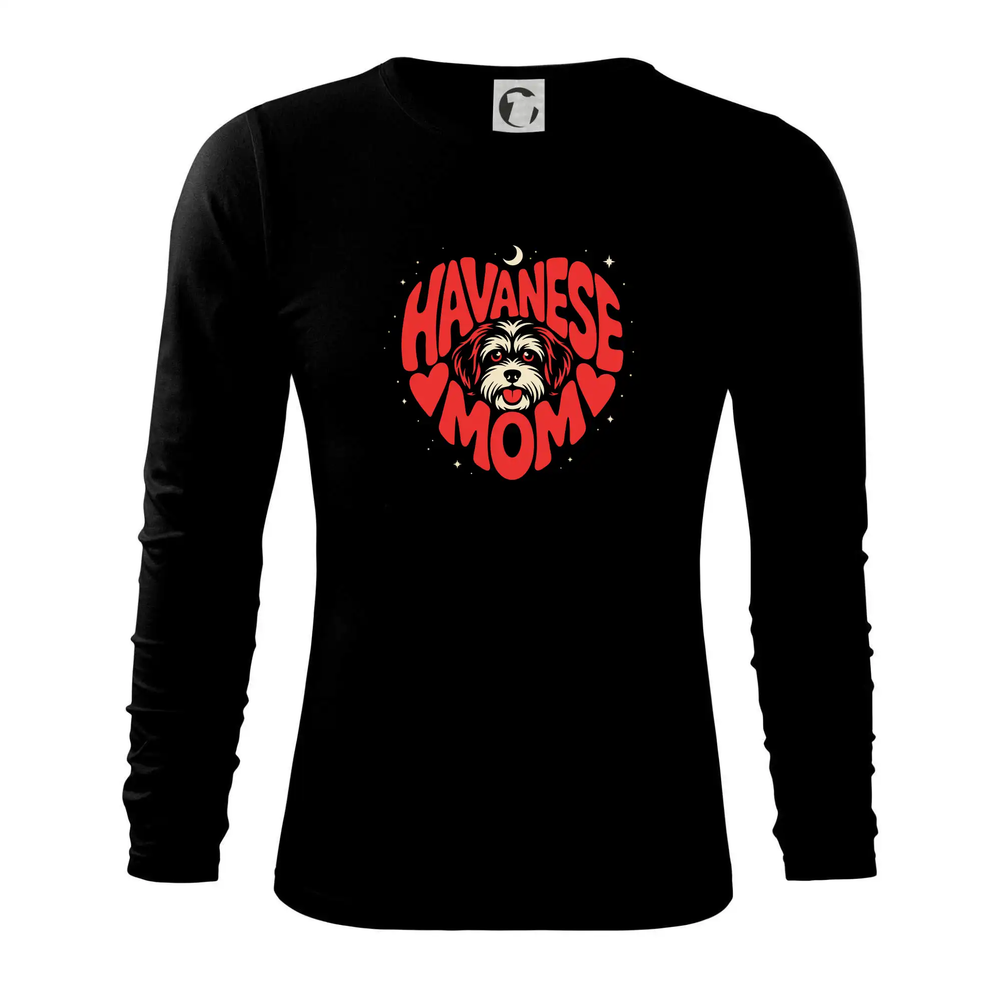 Ostatné psie plemená - Havanský psík srdce mom - Tričko s dlhým rukávom FIT-T long sleeve