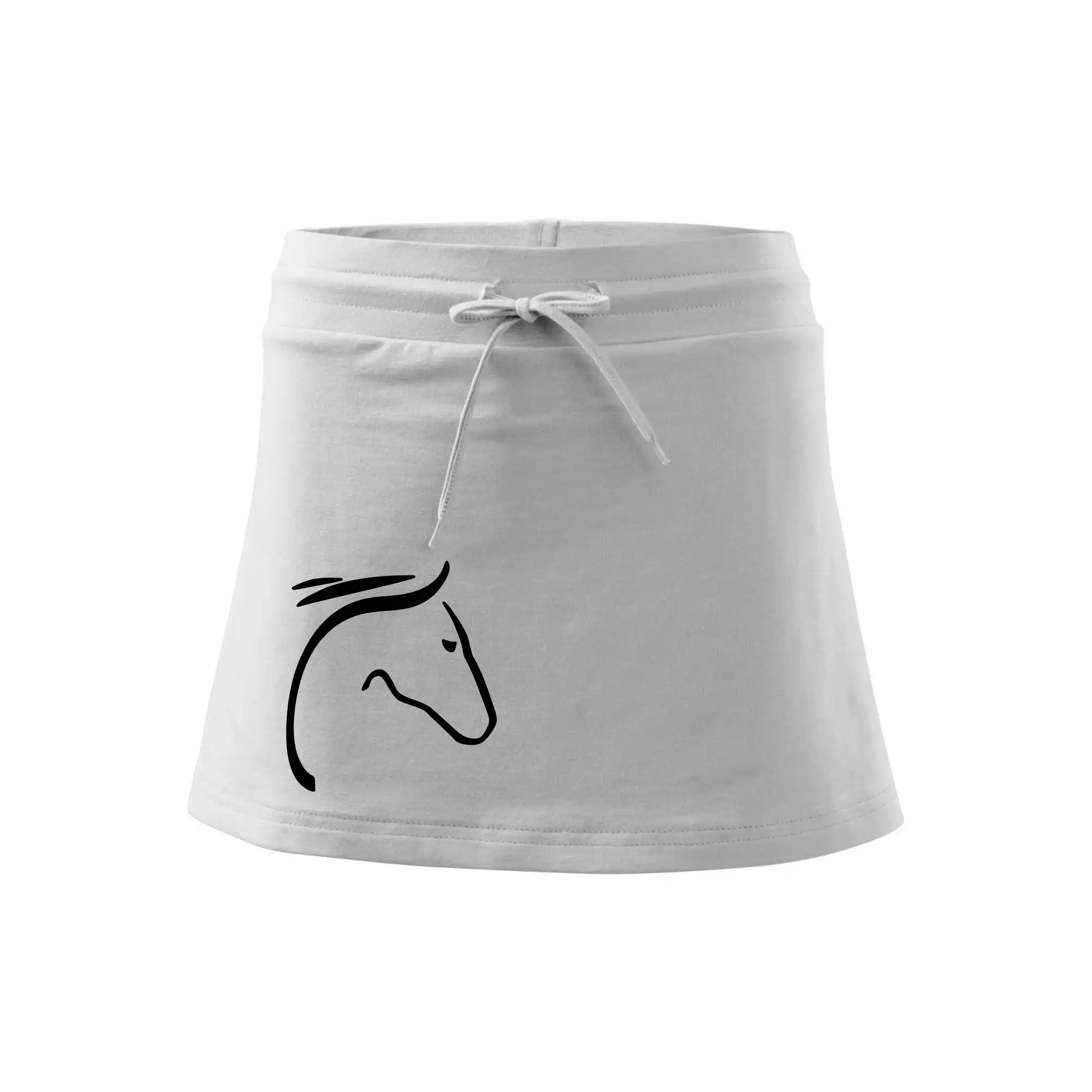 Tričká s koňmi - Kôň - hlava silueta - Športová sukne - two in one