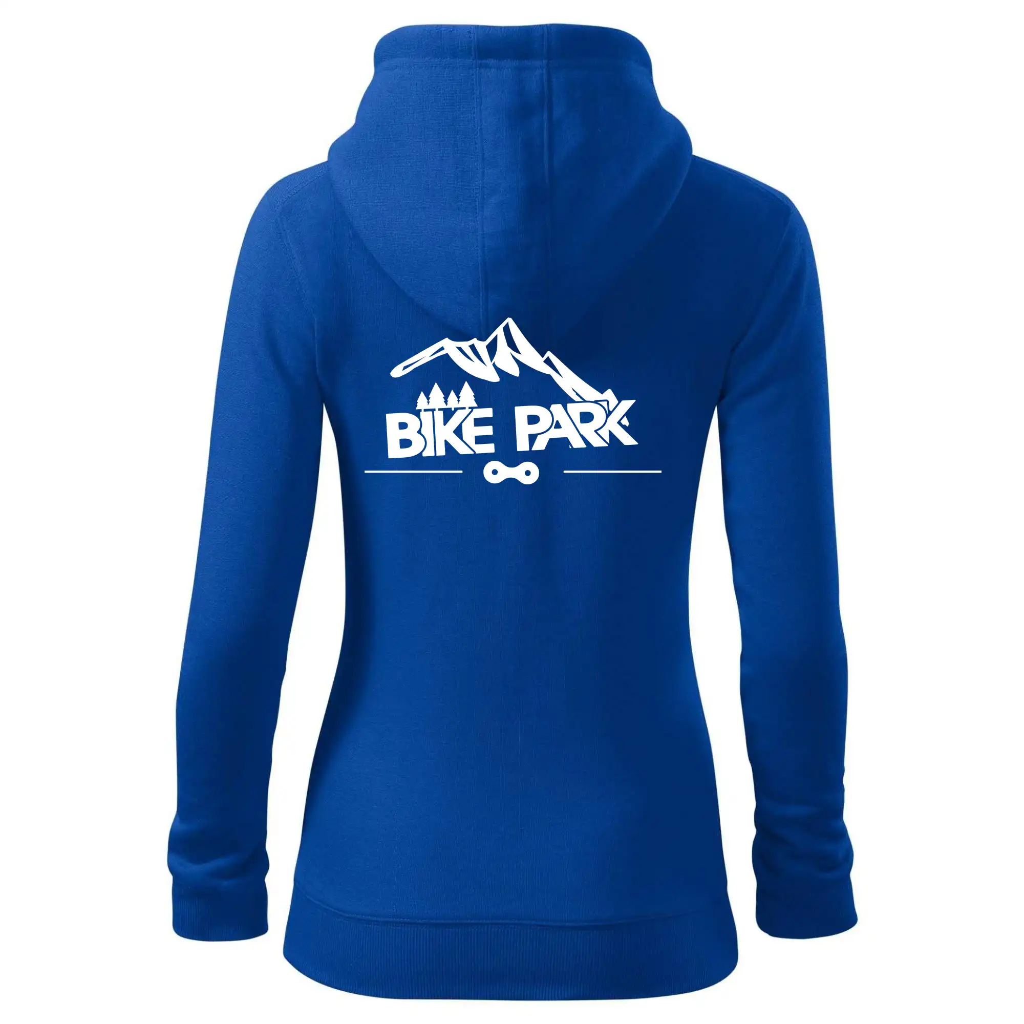 Tričko ako darček pre cyklistu - Bike park hory - Mikina dámska trendy zipper s kapucňou