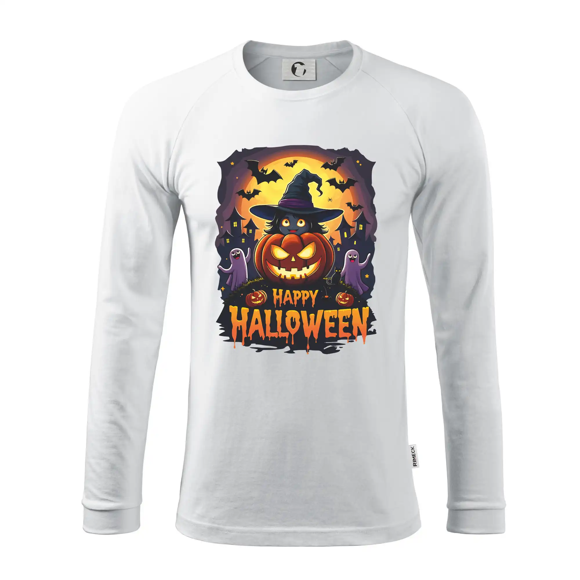 Grafické tričká - Happy Halloween - Pánske tričko s dlhým rukávom LS130