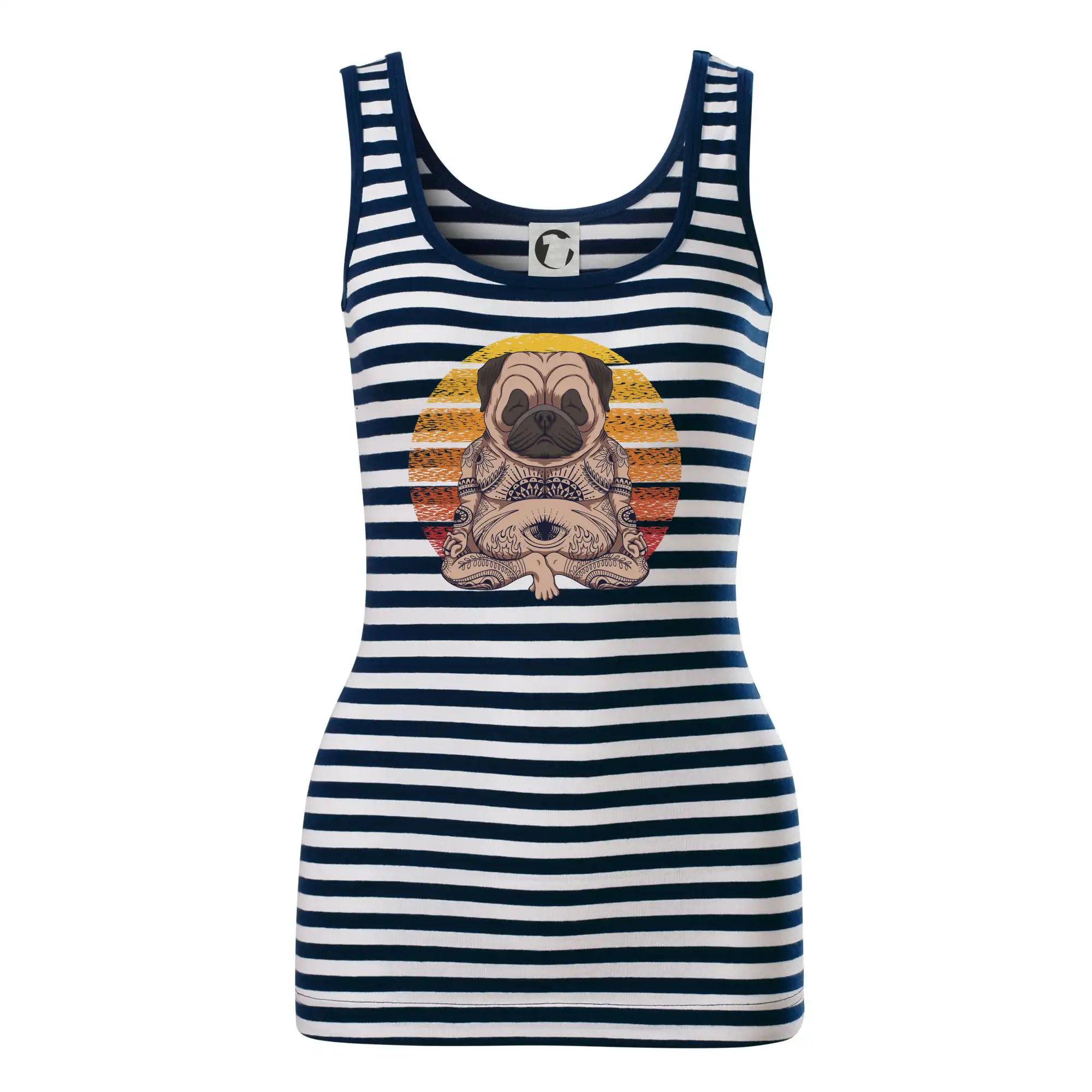 Tričká na jógu - Yoga meditace - pug - Sailor tielko na vodu
