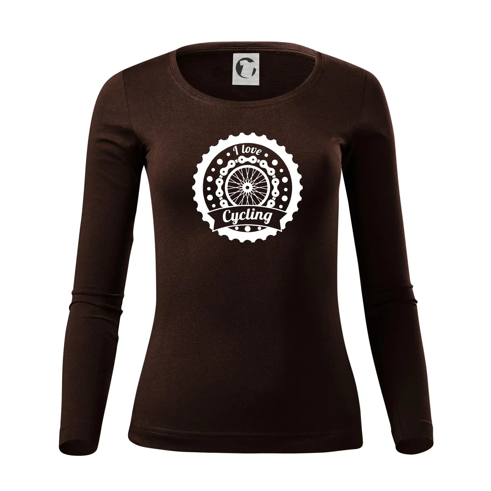 Tričko ako darček pre cyklistu - I love cycling - bicykel - Dámske tričko FIT-T LS - zužené