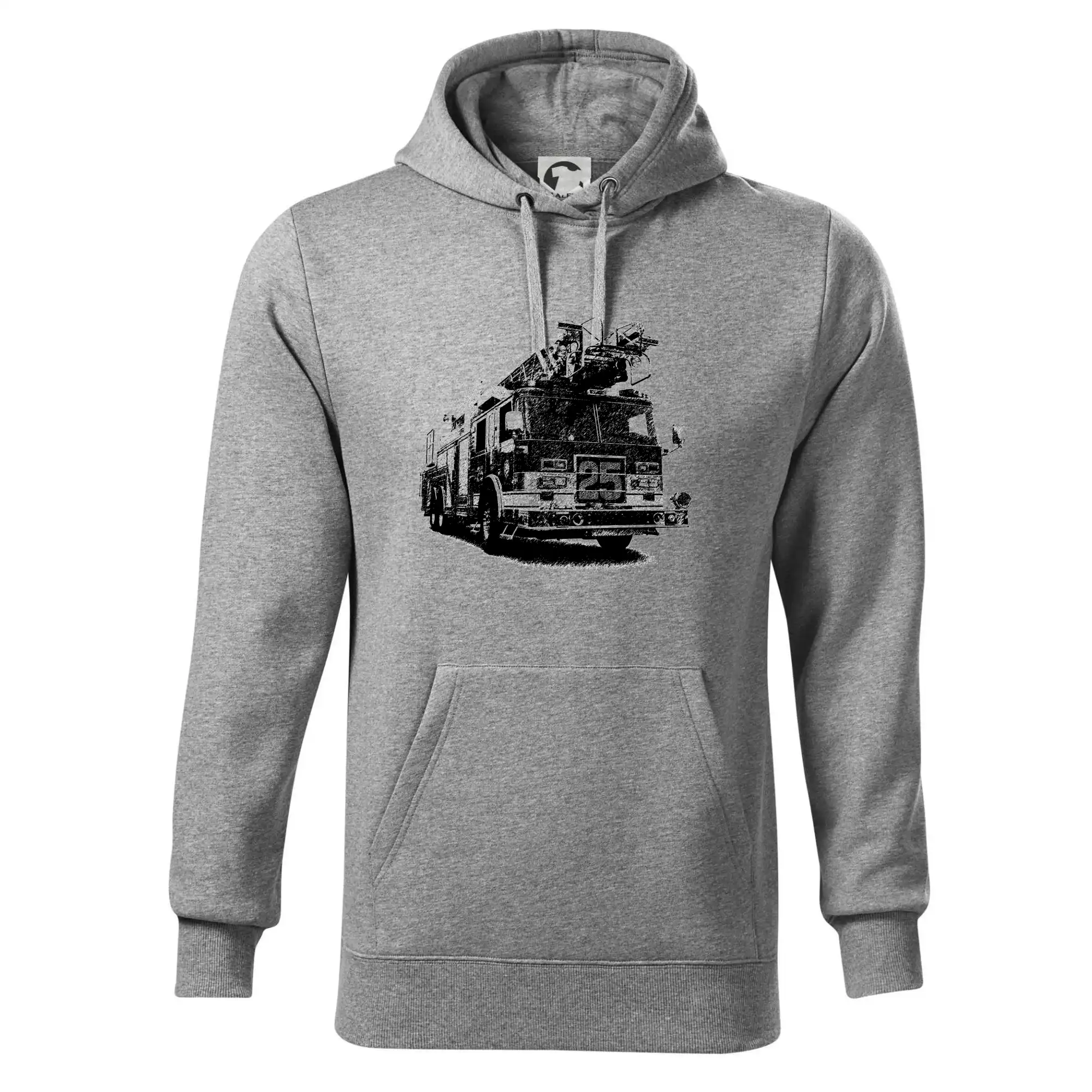 Originálne tričká pre hasičov - Hasičské auto 25 - Mikina pánska Cape s kapucňou