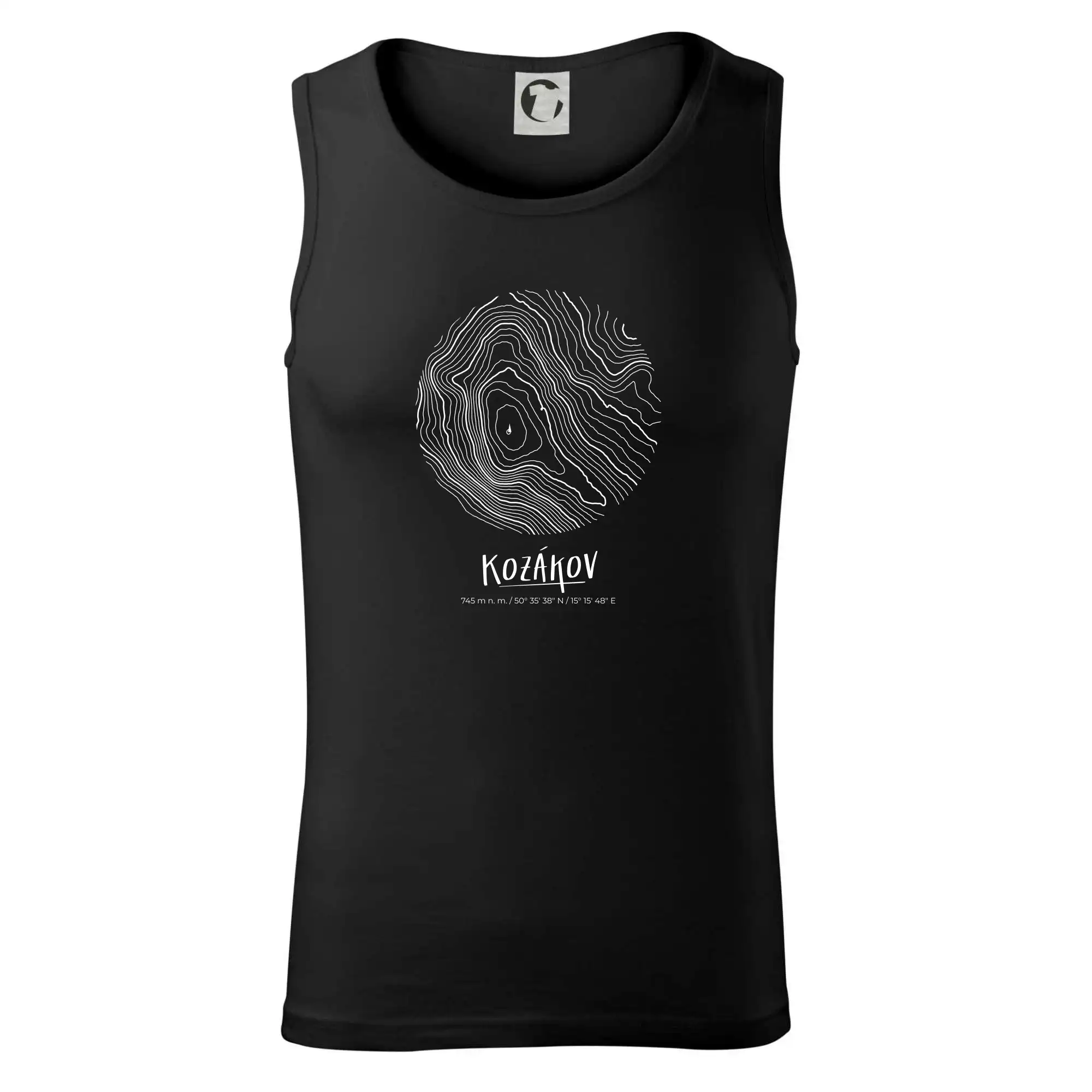 Kozákov - vrstevnice v kruhu