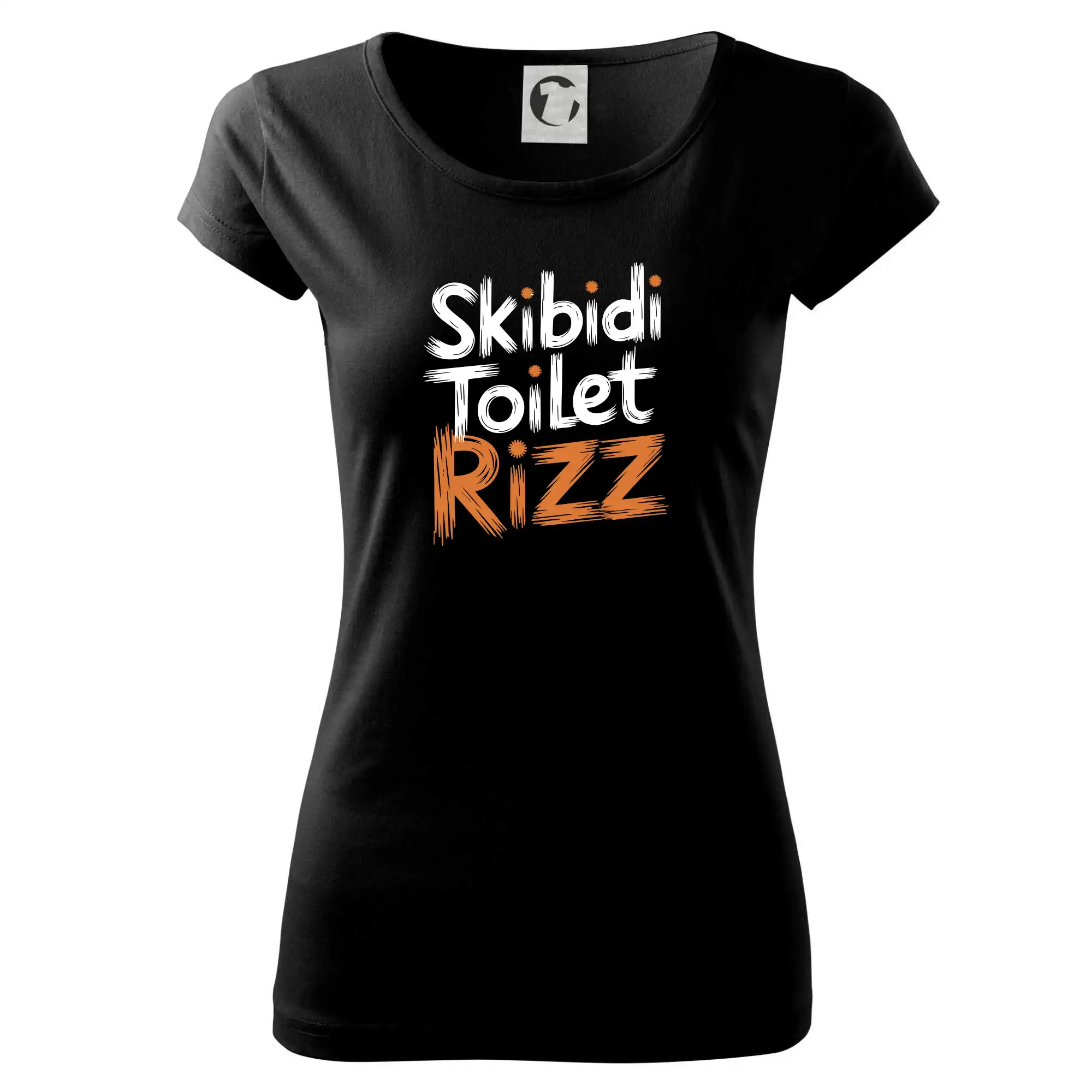 Tričká s motívmi ktoré frčia na internete - Skibidi Toilet Rizz nápis - Dámske tričko Pure