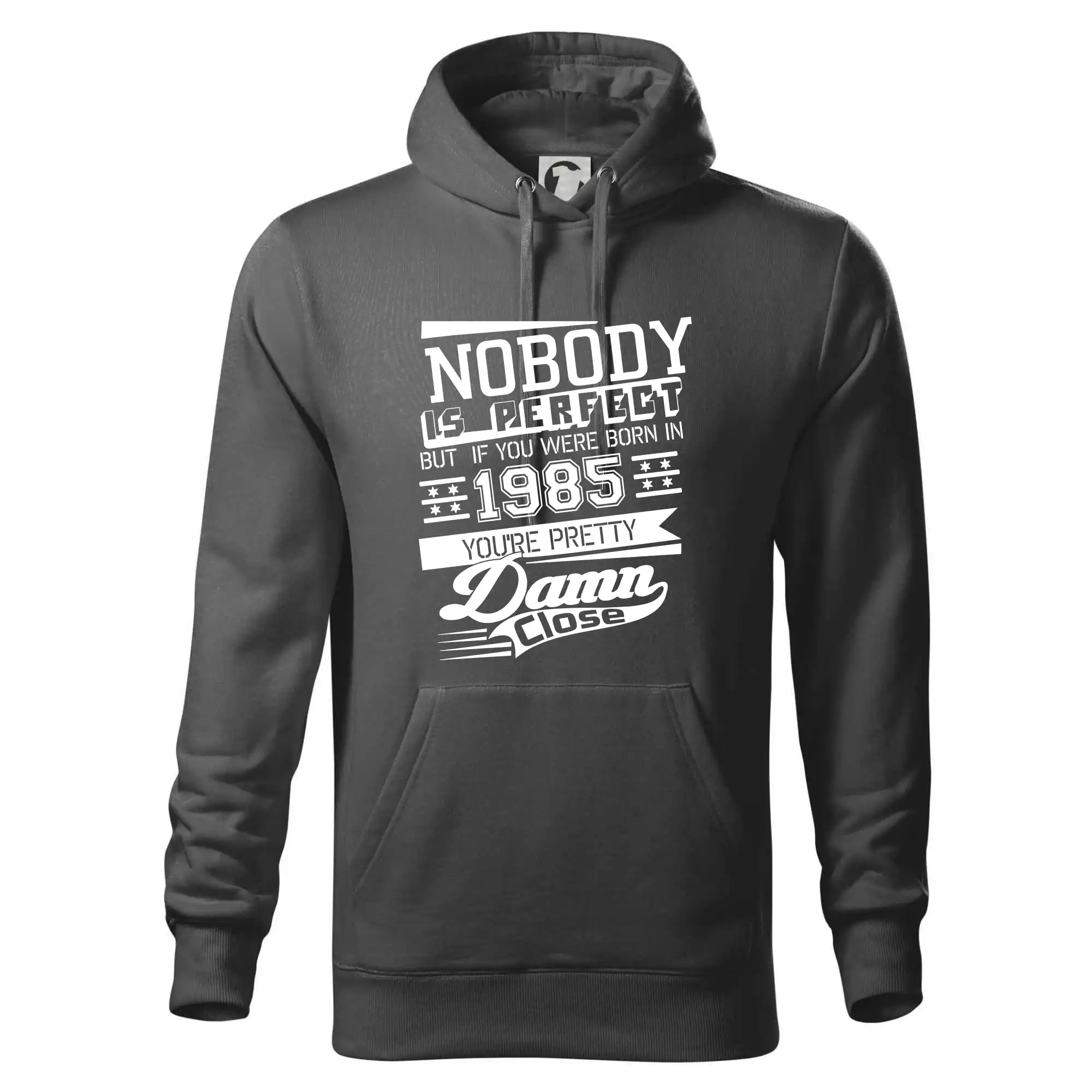 Trička s ročníkom 1985 - Nobody is perfect - 1985 - Mikina pánska Cape s kapucňou