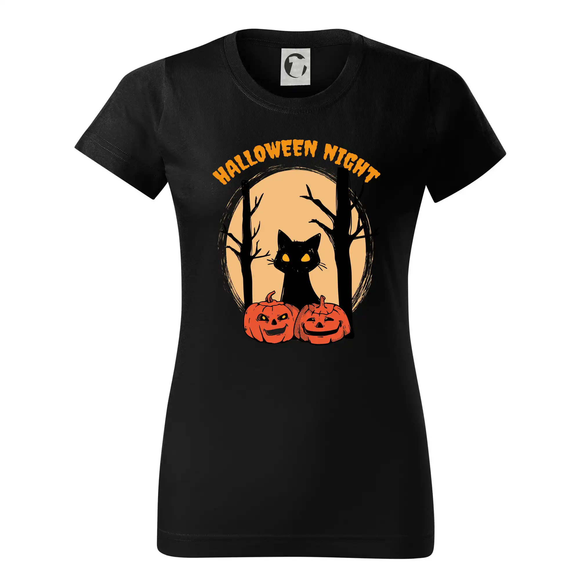 Grafické tričká - Halloween Night - Dámske tričko basic - ľahko voľnejšie a dlhšie