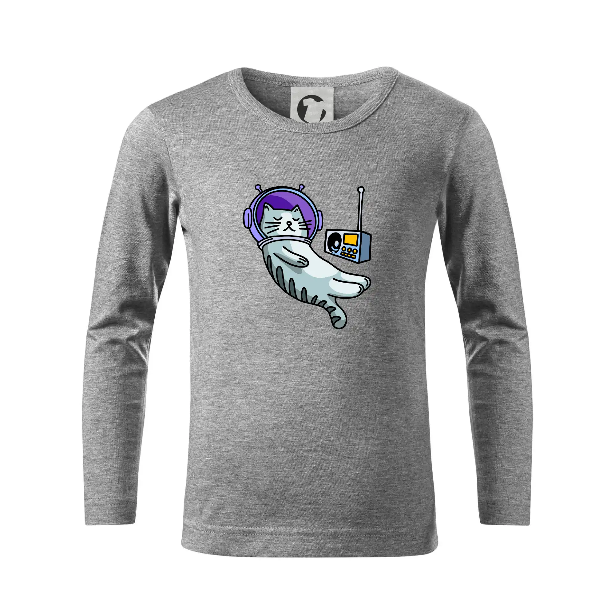 Vtipná tričká s mačkou - Mačka na mesiaci - Tričko detské Long Sleeve