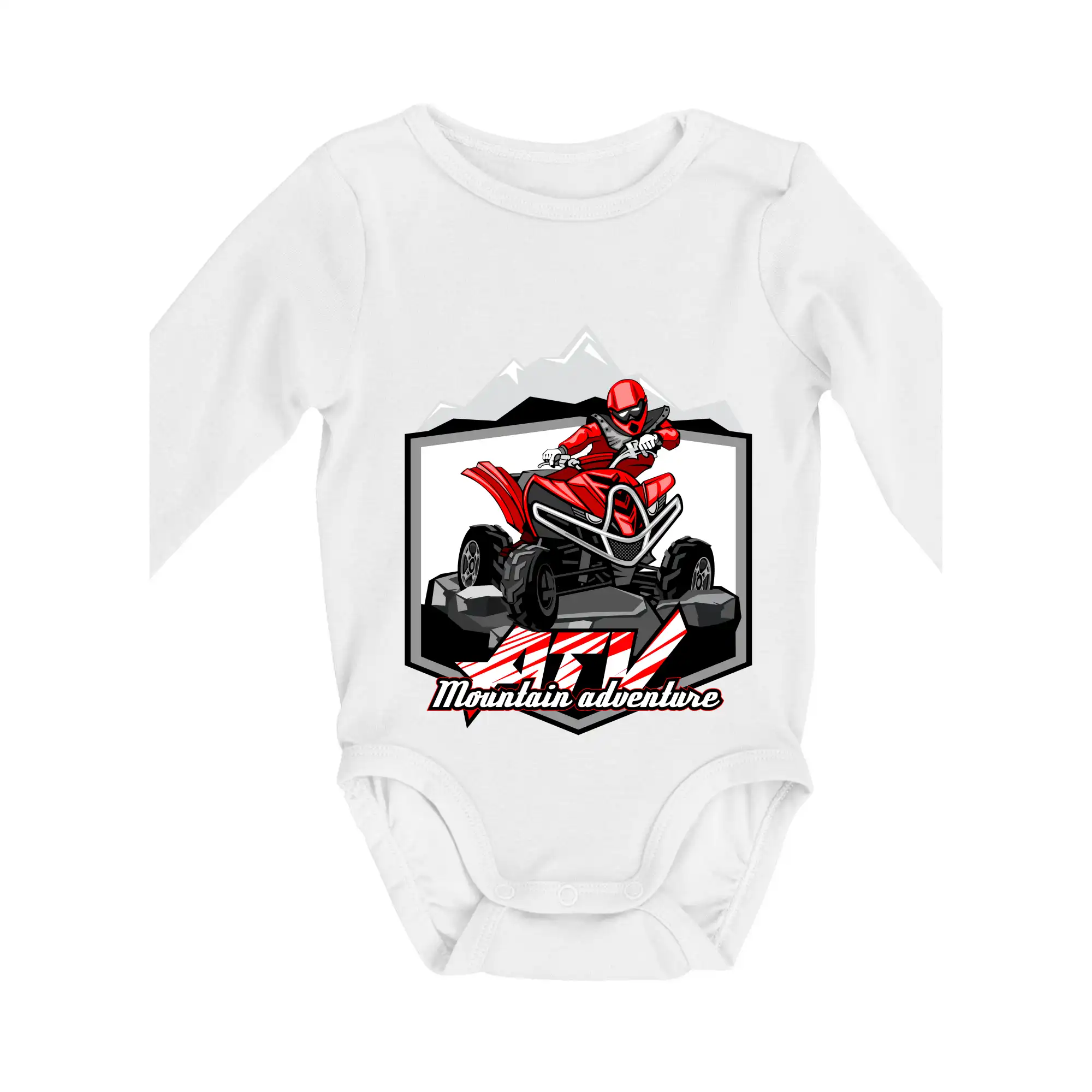 Tričko s štvorkolkou - ATV štvorkolka Mountain - Body dojčenské s dlhým rukávom