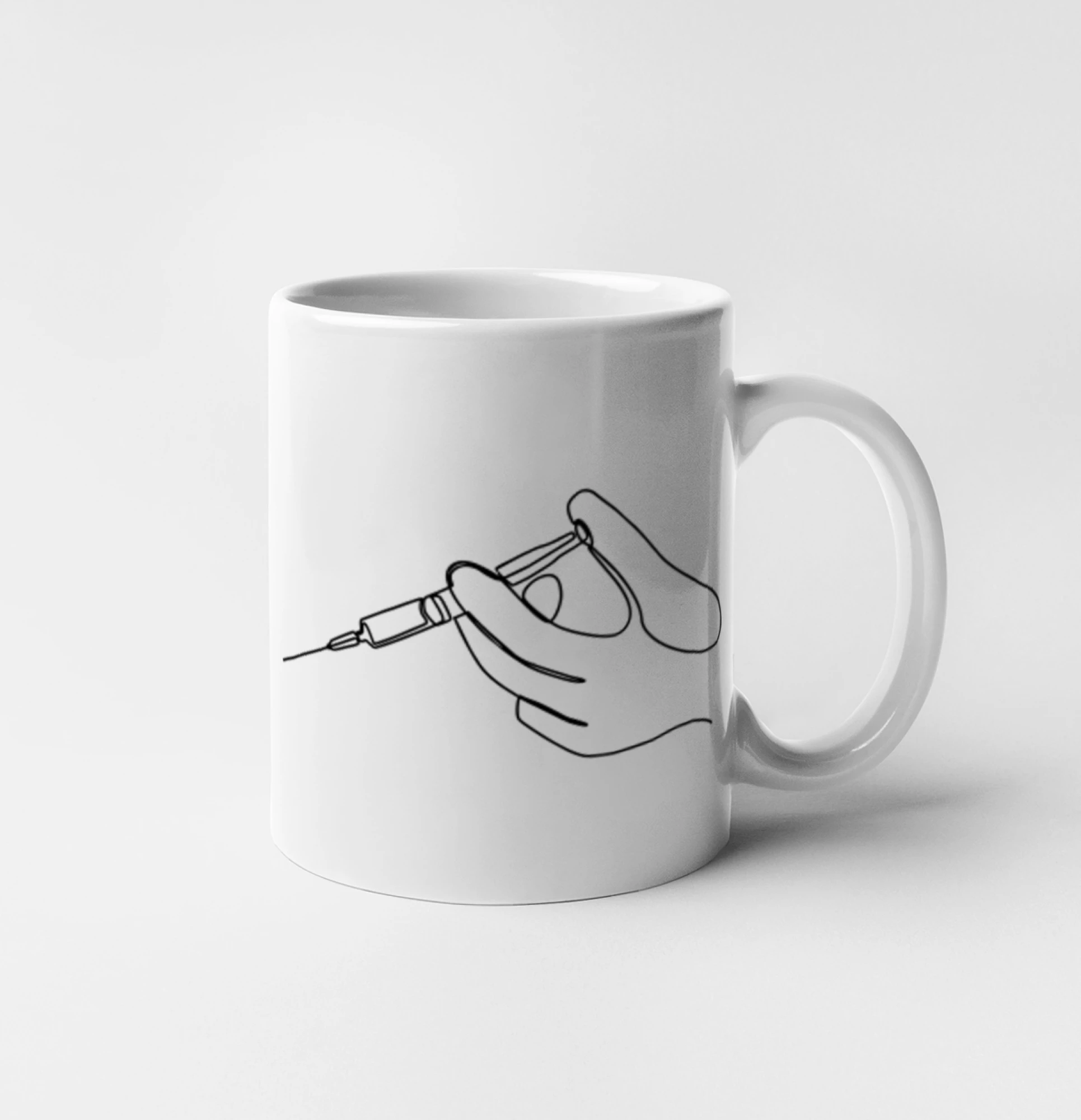 Ruka a injekce jedním tahem