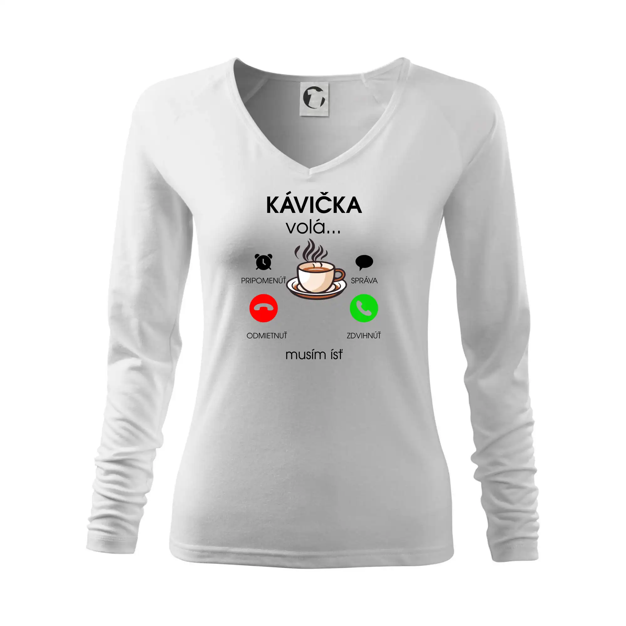 Motívy pre baristu a milovníkov kávy - Kávička volá - Tričko dámske Elegance