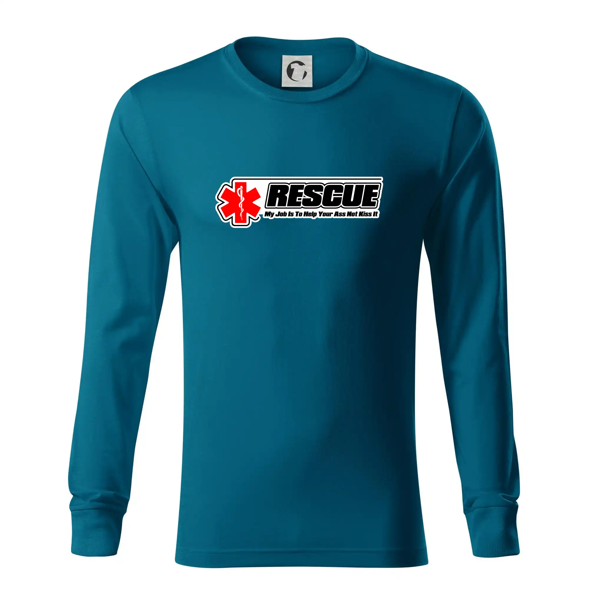Tričká a mikiny pre záchranárov a lekárov - Kvalitné oblečenie pre zdravotníkov - Rescue My Job Is To Help Your Ass Not Kiss It - Tričko s dlhým rukávom LS R05