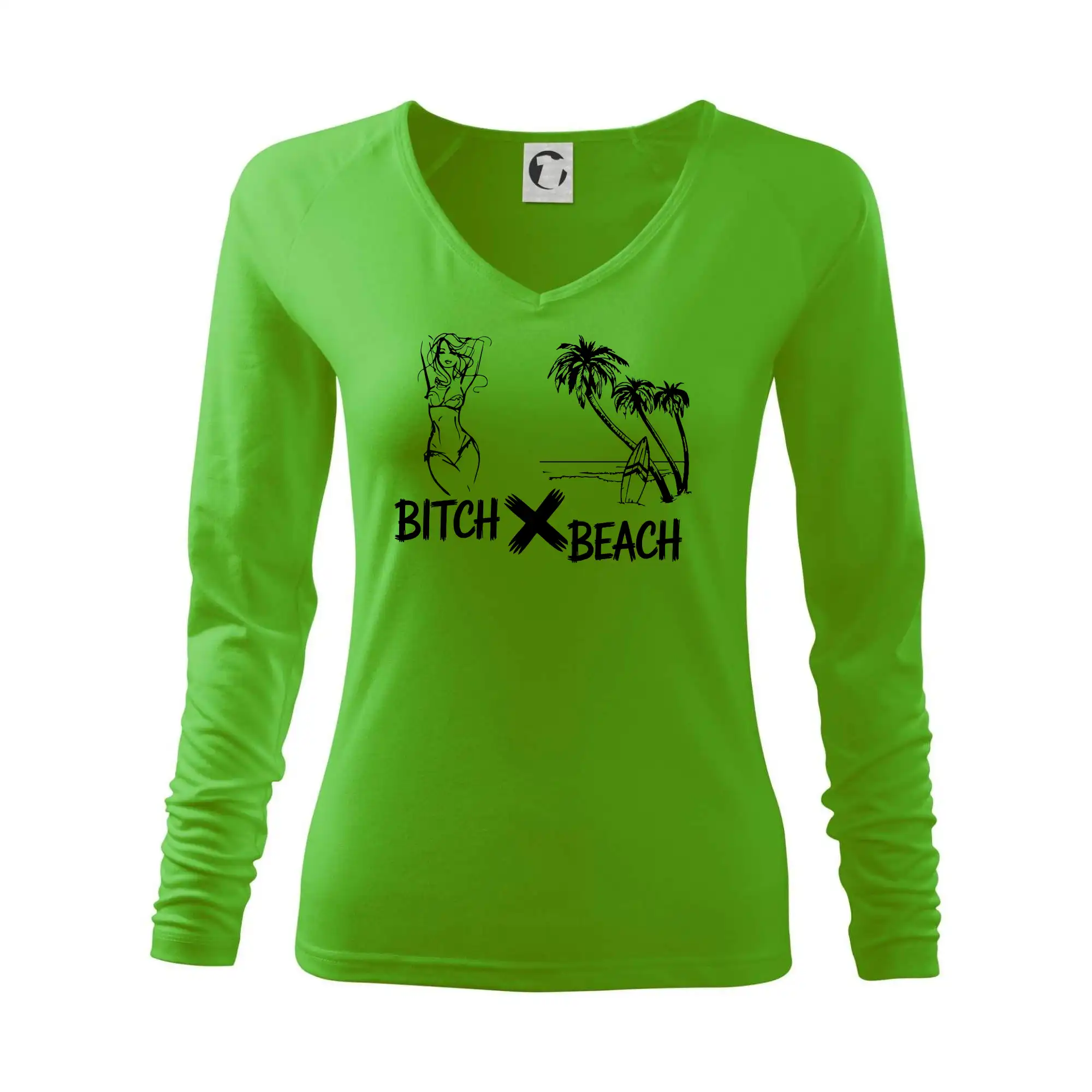 Ďalšie tričká pre školákov - Anglický slovníček - Bitch Beach - Tričko dámske Elegance