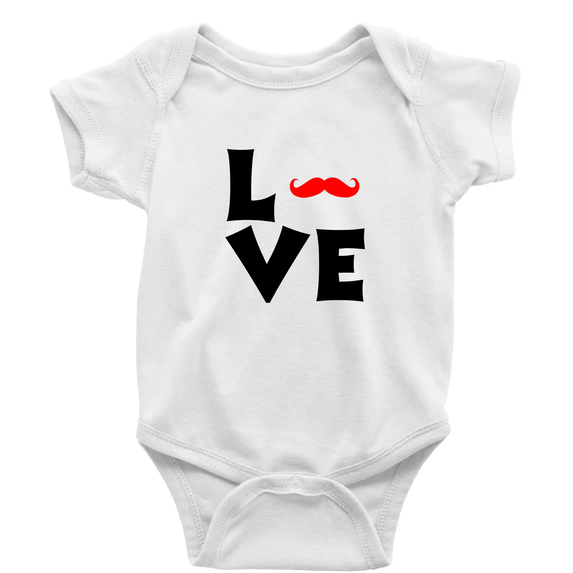 Tričká s fúzikmi - Love mustache - Body dojčenské s krátkym rukávom