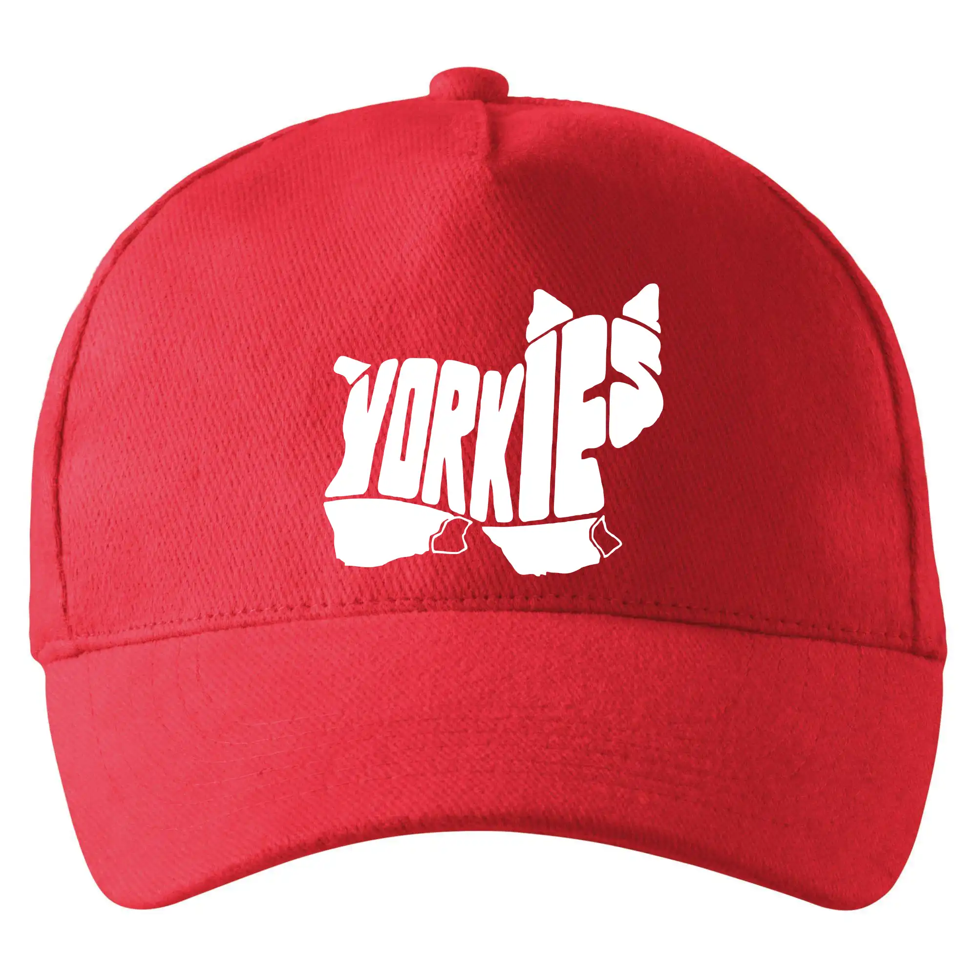 Yorkshirsky terier na tričku - Yorkšírský teriér - Yorkie - Nápis v tele - Šiltovka so zahnutým šiltom a mosaznou sponou