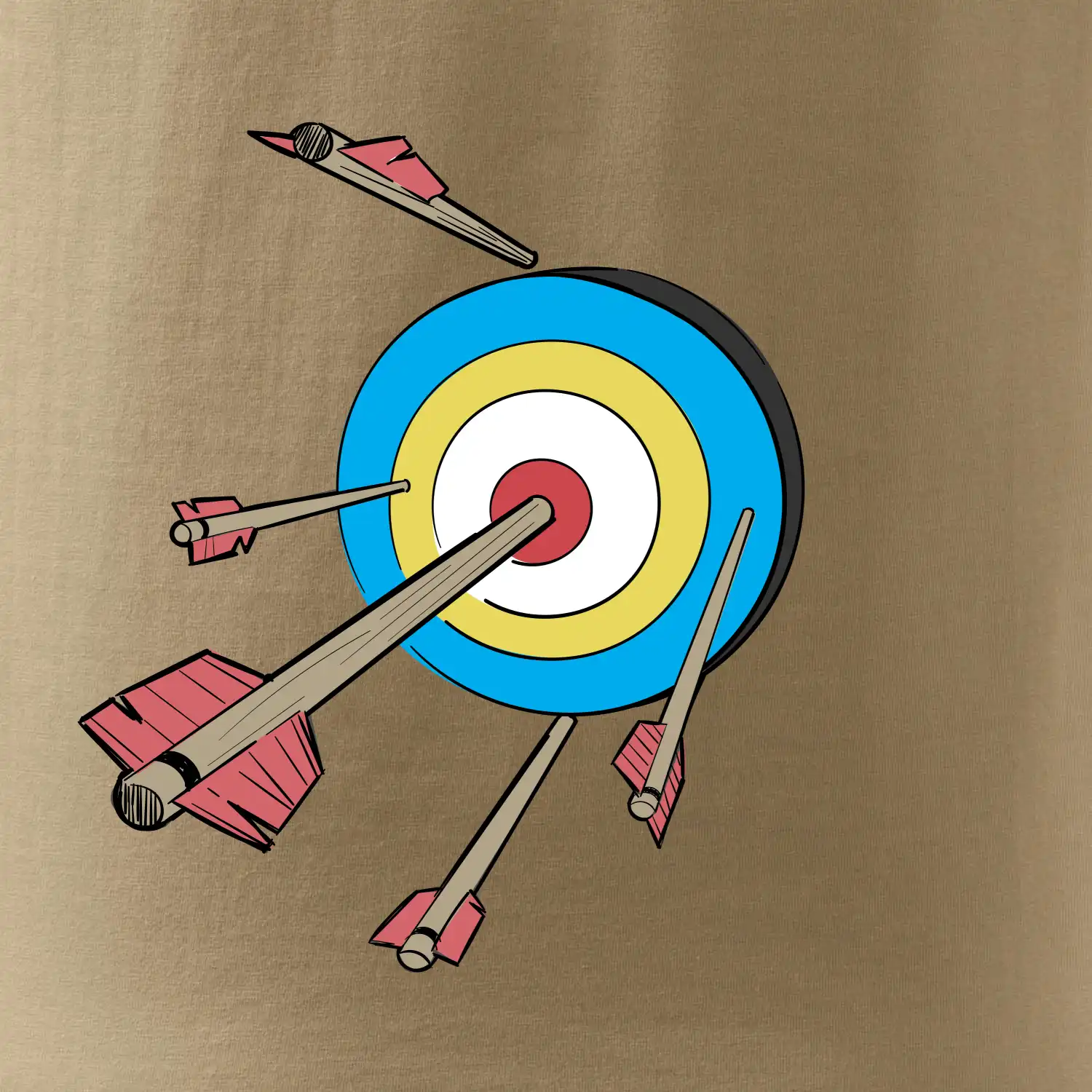 Šípy v barevném terči