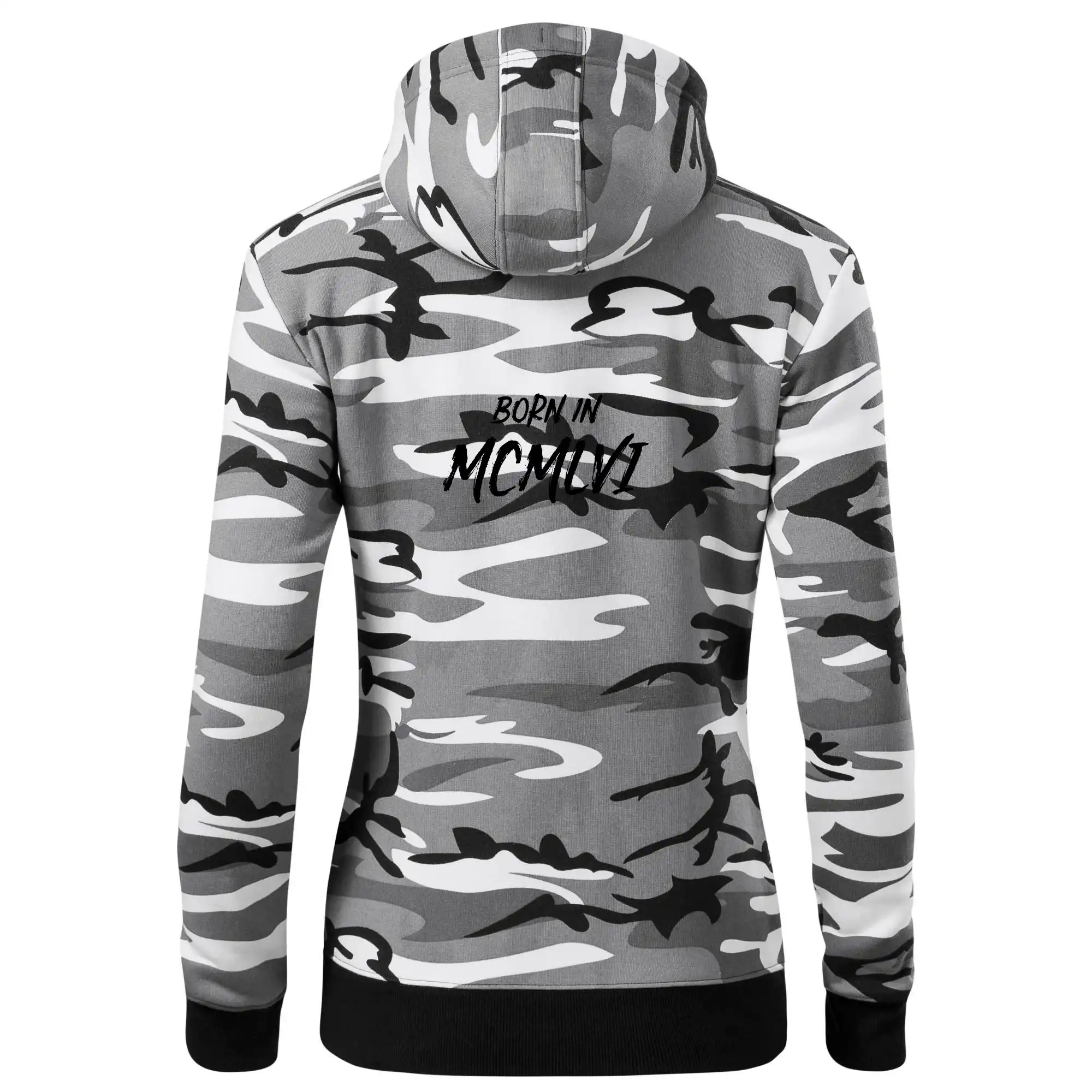 Trička s ročníkom 1956 - Born in - Rímske číslo 1956 - Mikina dámska trendy zipper s kapucňou