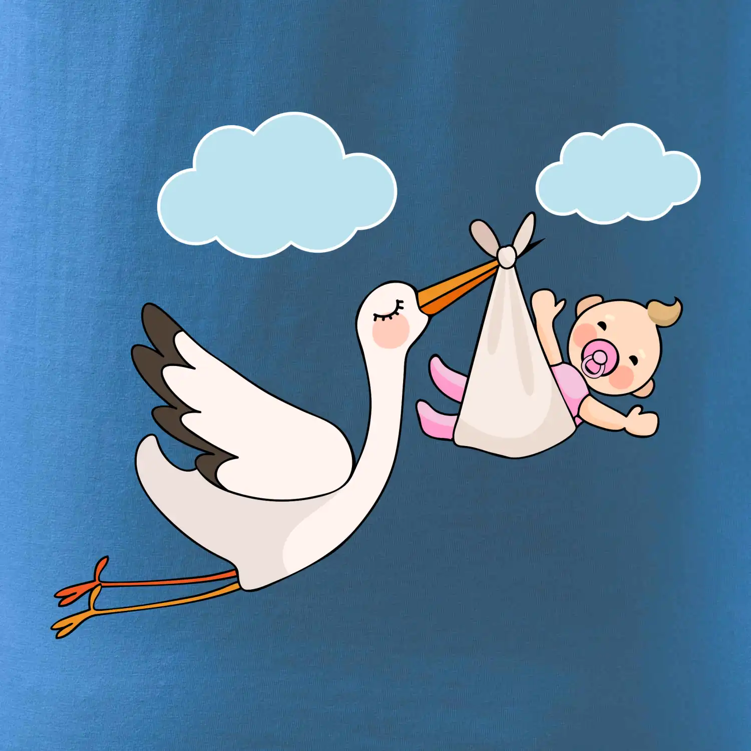 Čáp čekáme miminko - holka