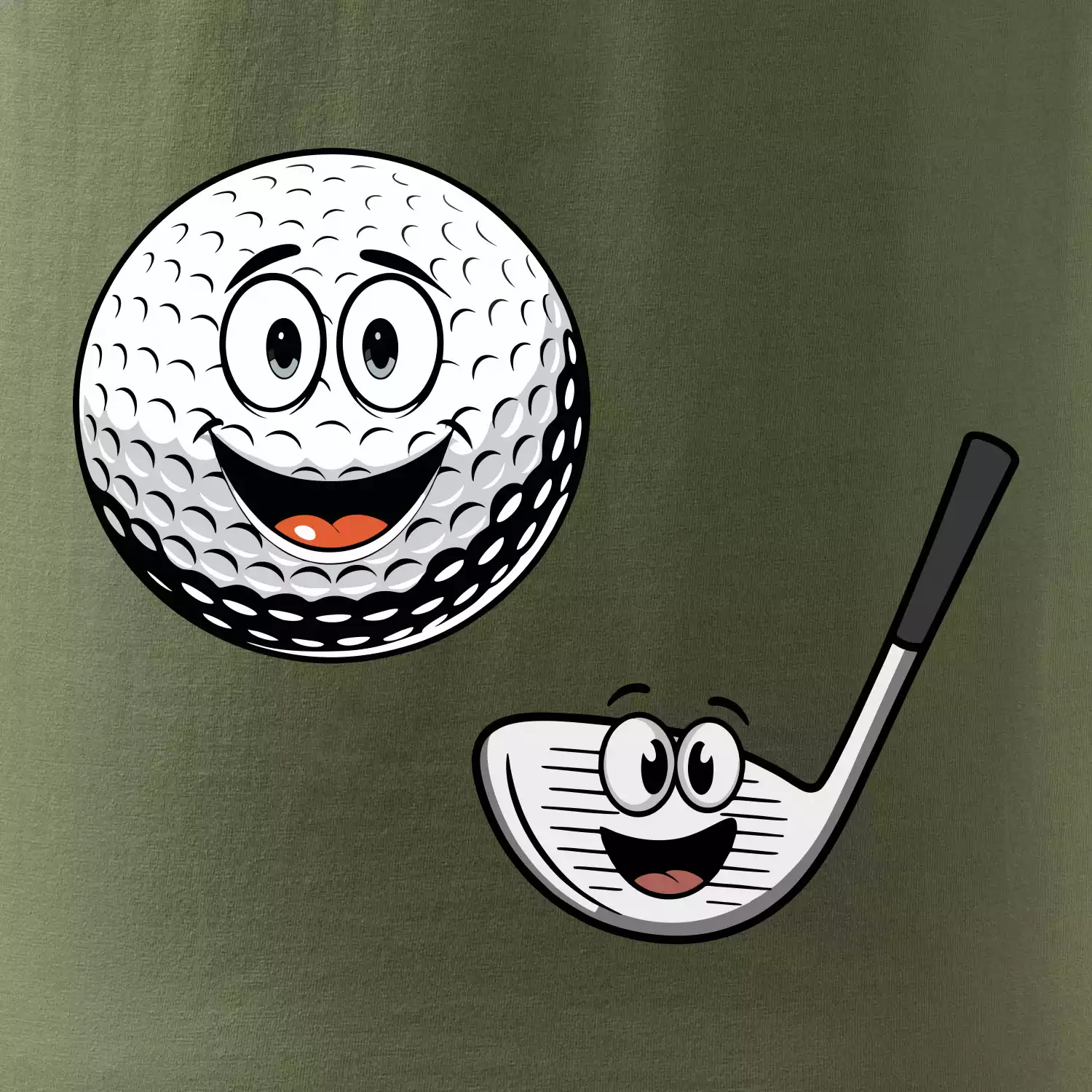 Parové triko - Golfová hůl a míček