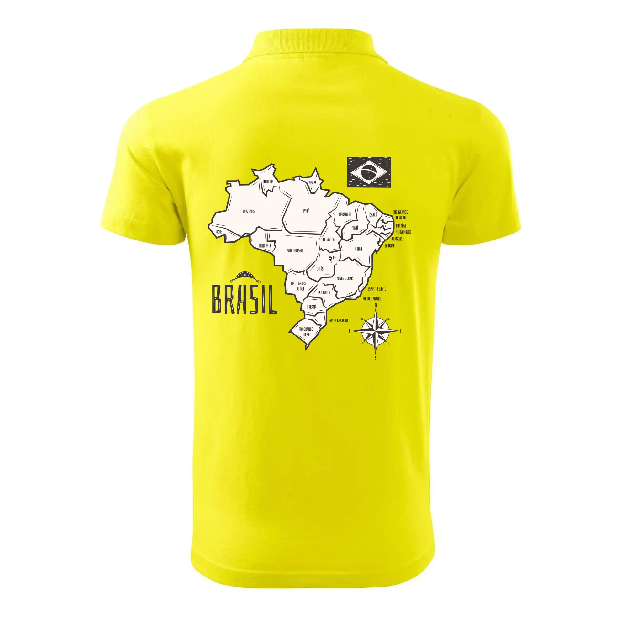 Brazílie mapa s názvy regionů