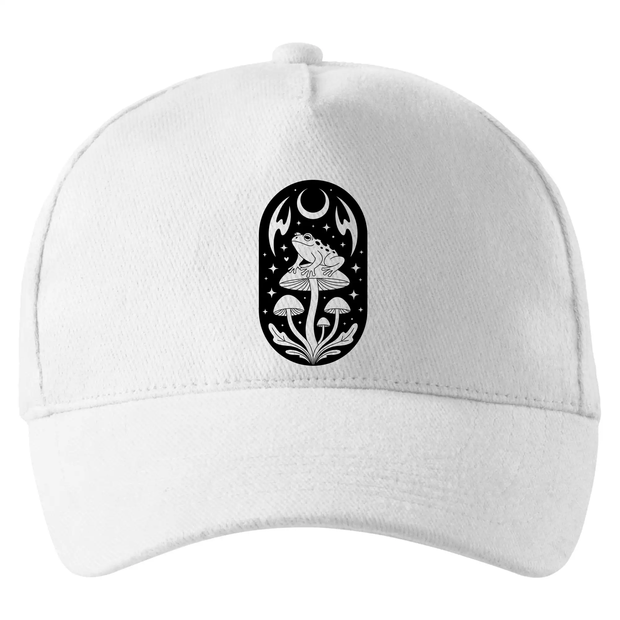 Goblincore černobílá oválná žába