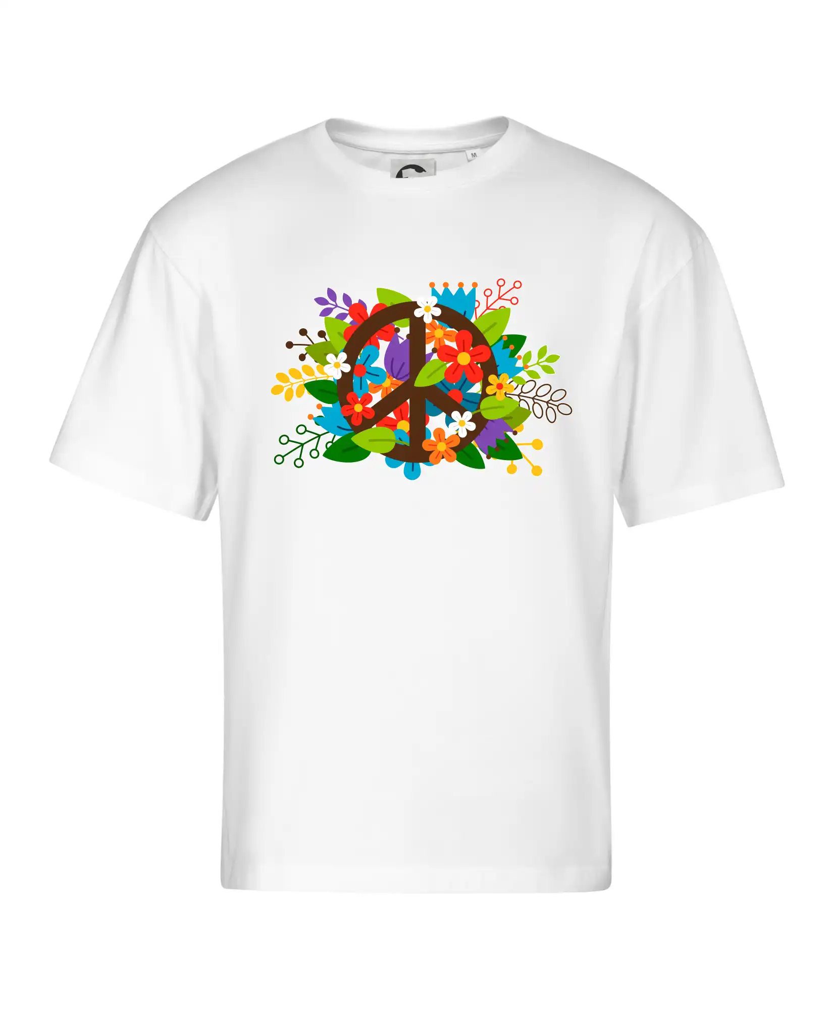 Peace symbol prorostlý květinami