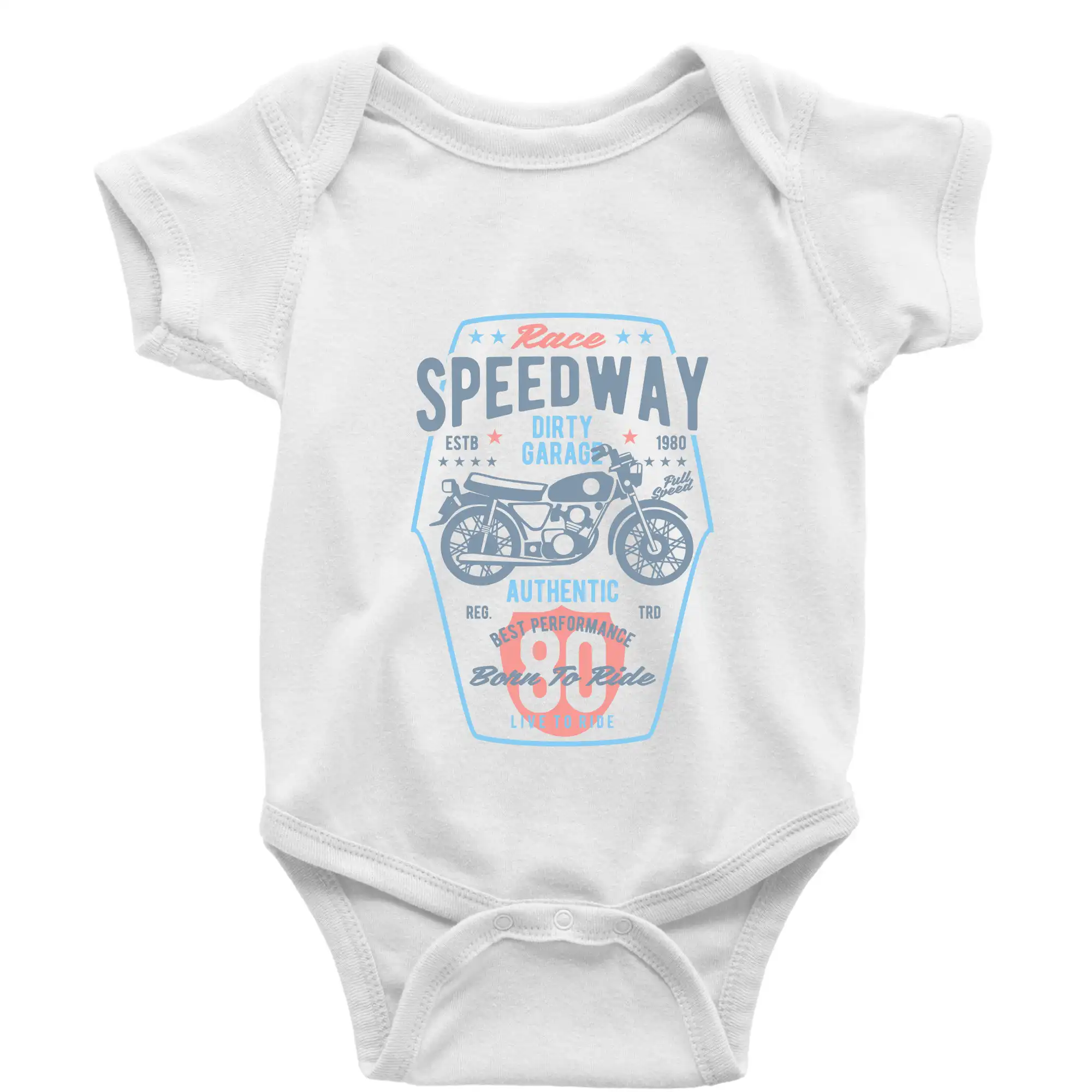 Tričká a mikiny s potlačou motoriek – pre pravých motorkárov - Speedway Motorcycle - Body dojčenské s krátkym rukávom