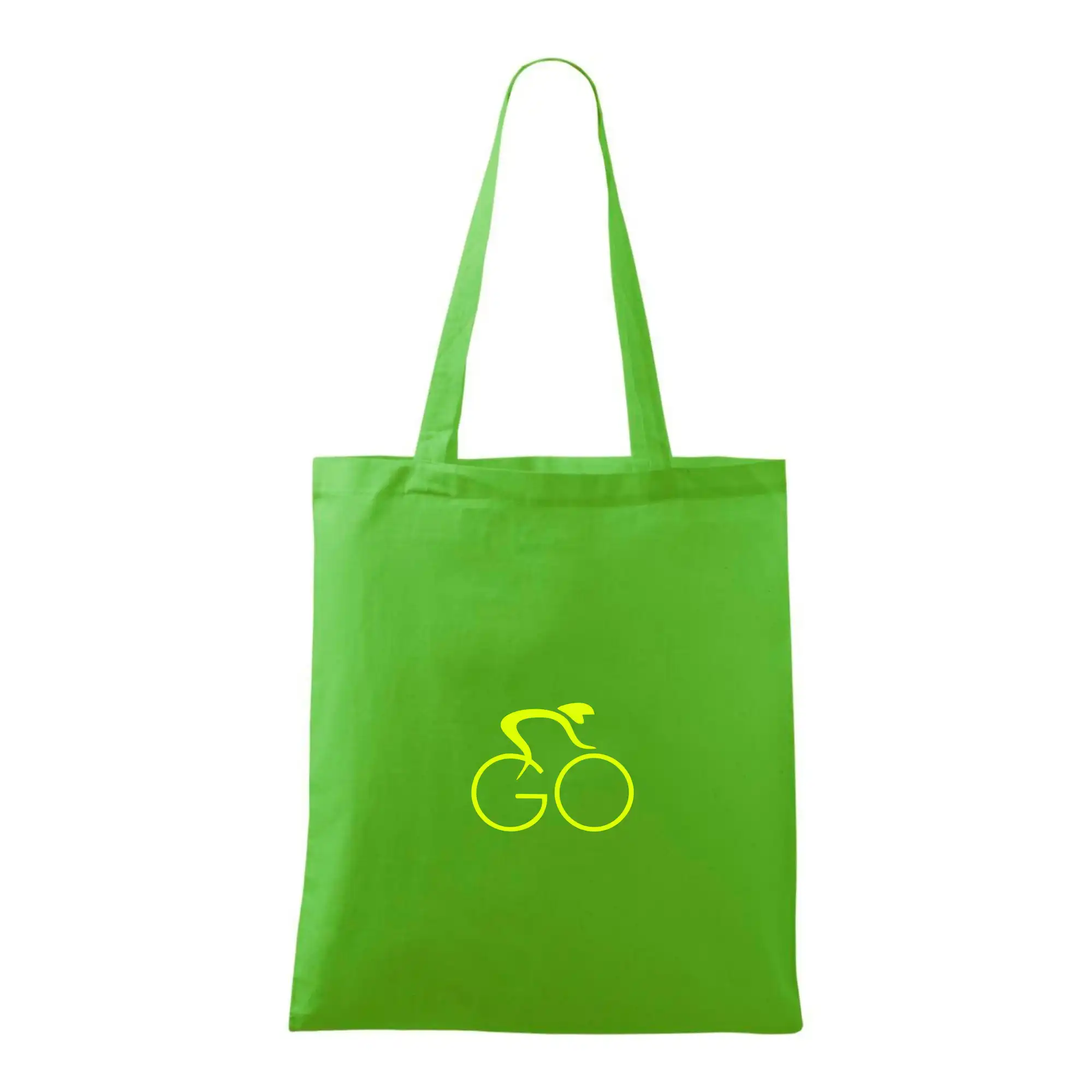 Tričko ako darček pre cyklistu - GO - Fluo cyklista malý - Taška bavlnená
