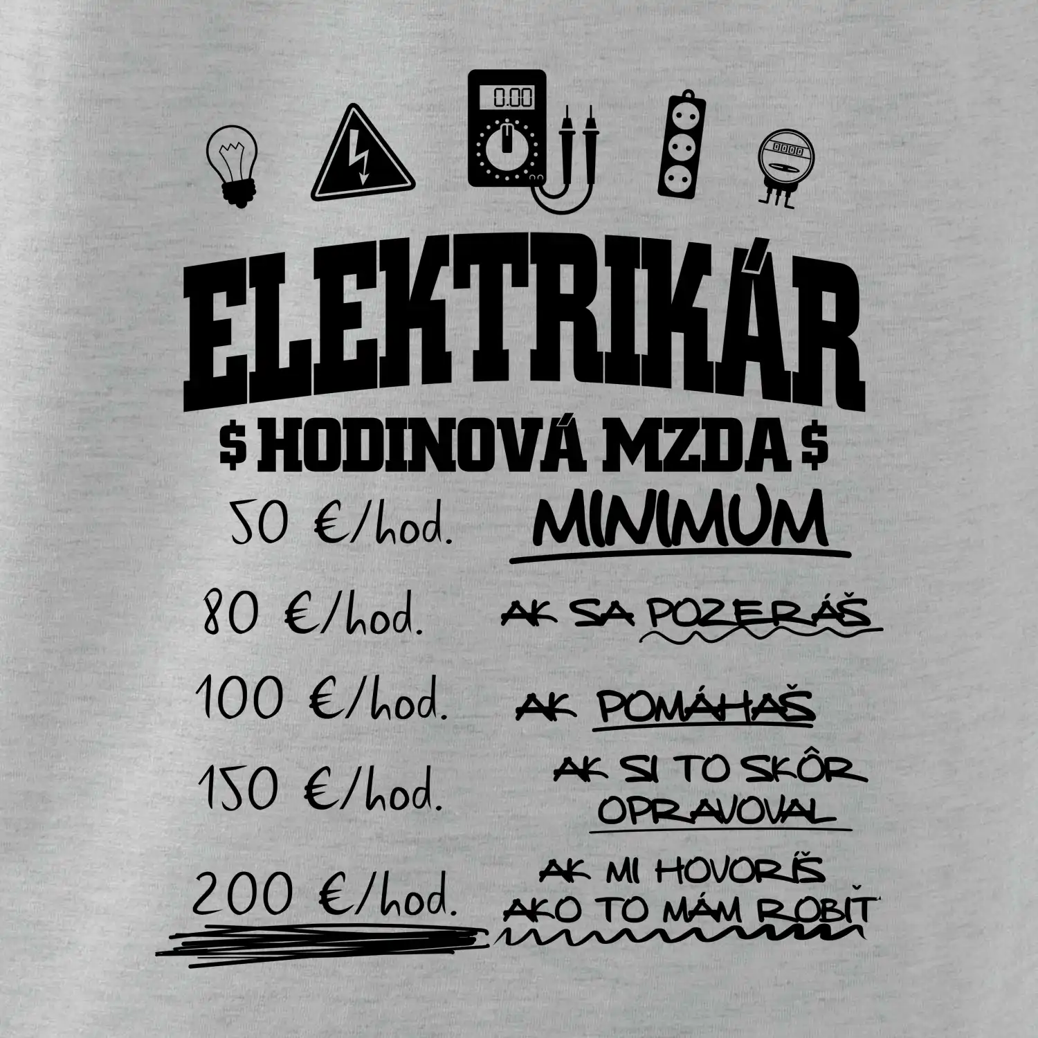 Hodinová mzda elektrikár SK