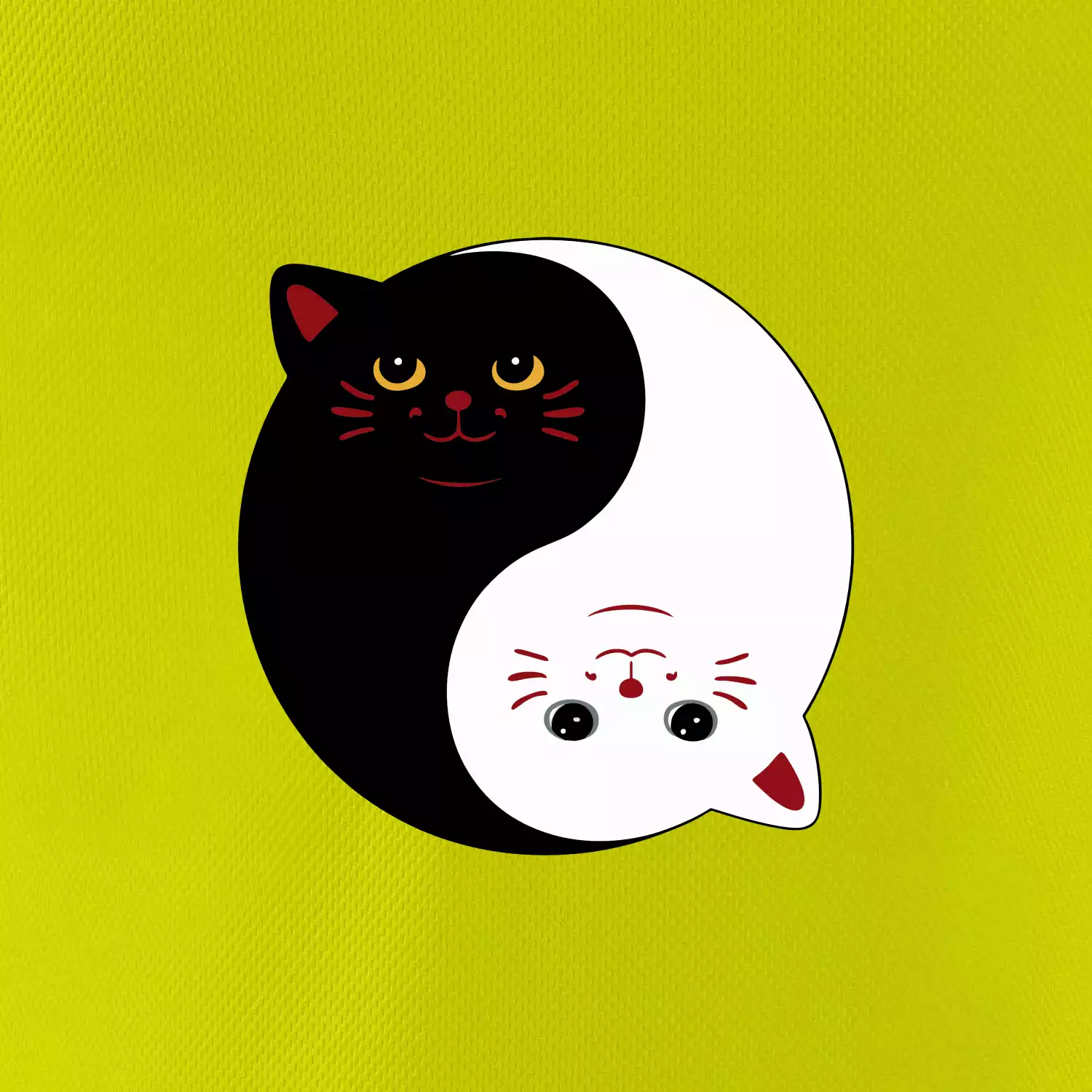 Kočky jin jang barevné