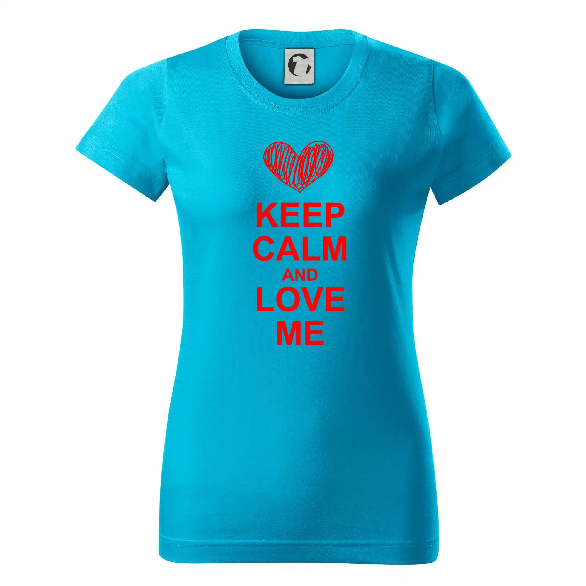 Tričká Keep calm - Keep calm and love me - Dámske tričko basic - ľahko voľnejšie a dlhšie