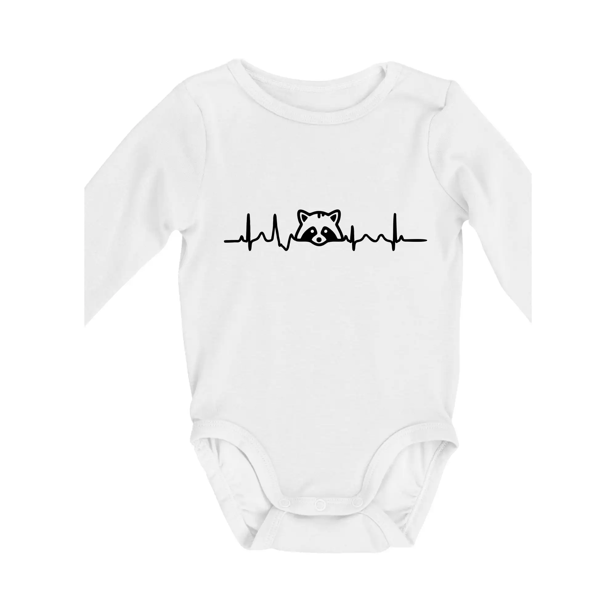 Tričká so zvieratami - Mýval EKG - Body dojčenské s dlhým rukávom