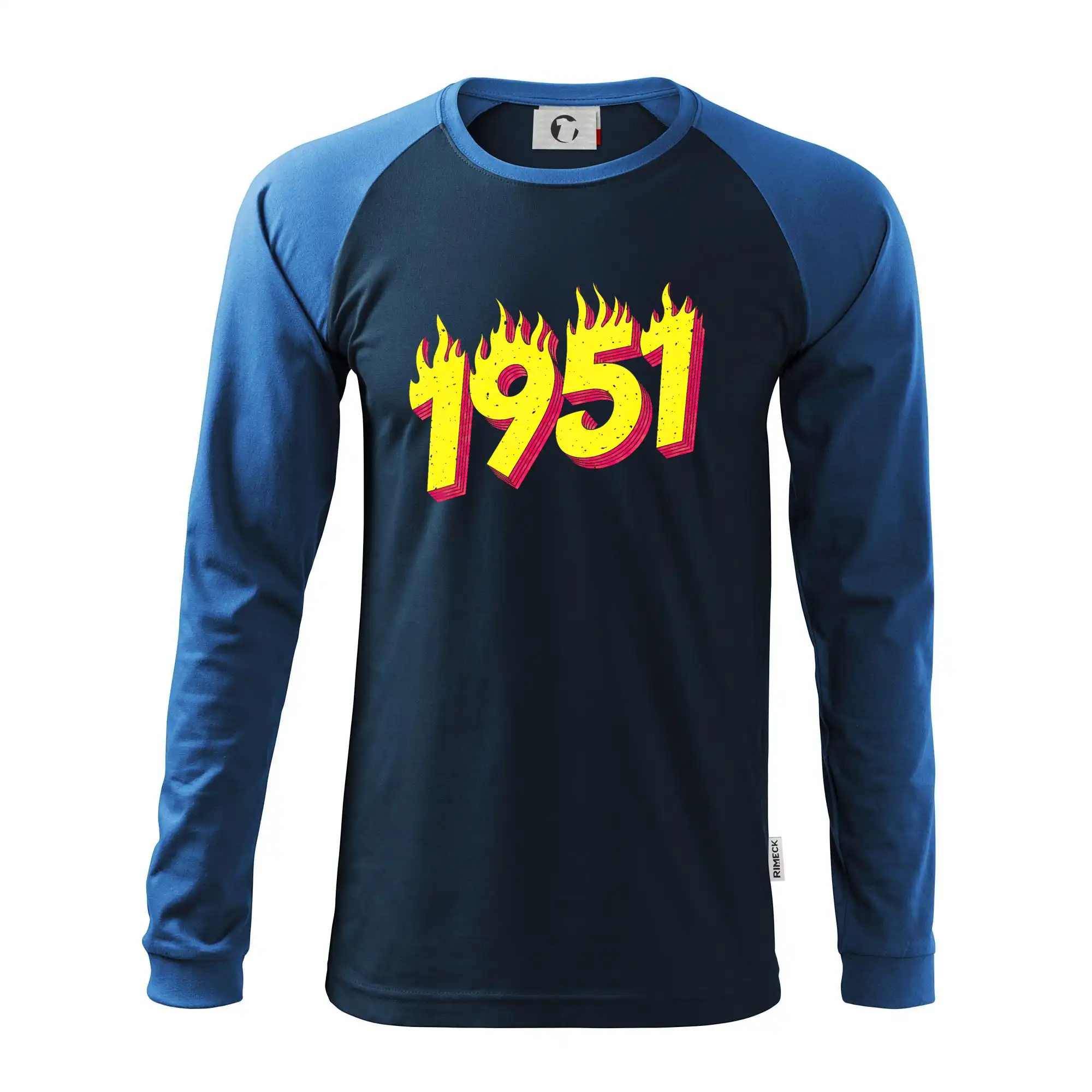 Trička s ročníkom 1951 - Narodeniny v ohni 1951 - Pánske tričko s dlhým rukávom LS130