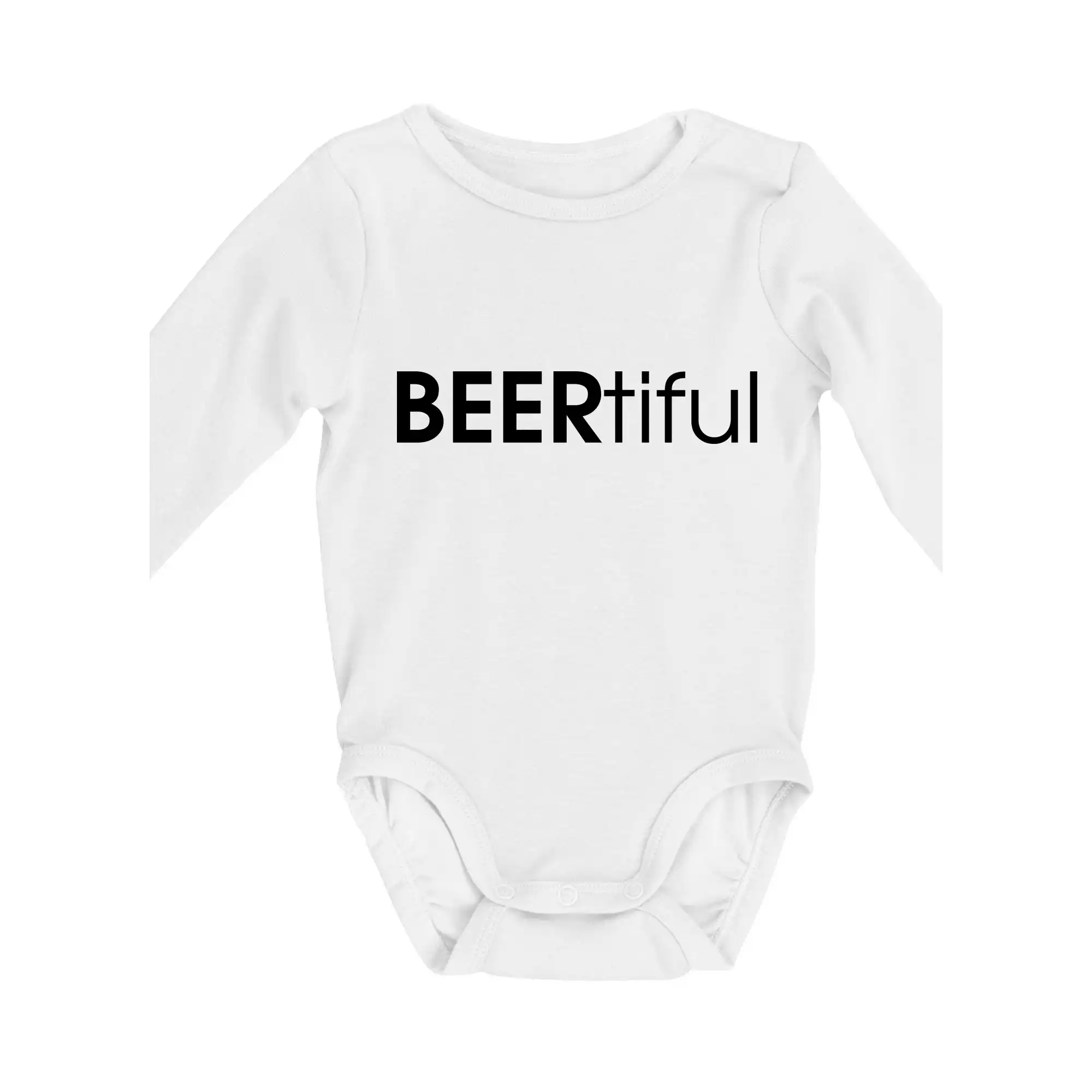 Vtipná tričká pre pivárov - Pivné nápisy BEERrtiful - Body dojčenské s dlhým rukávom
