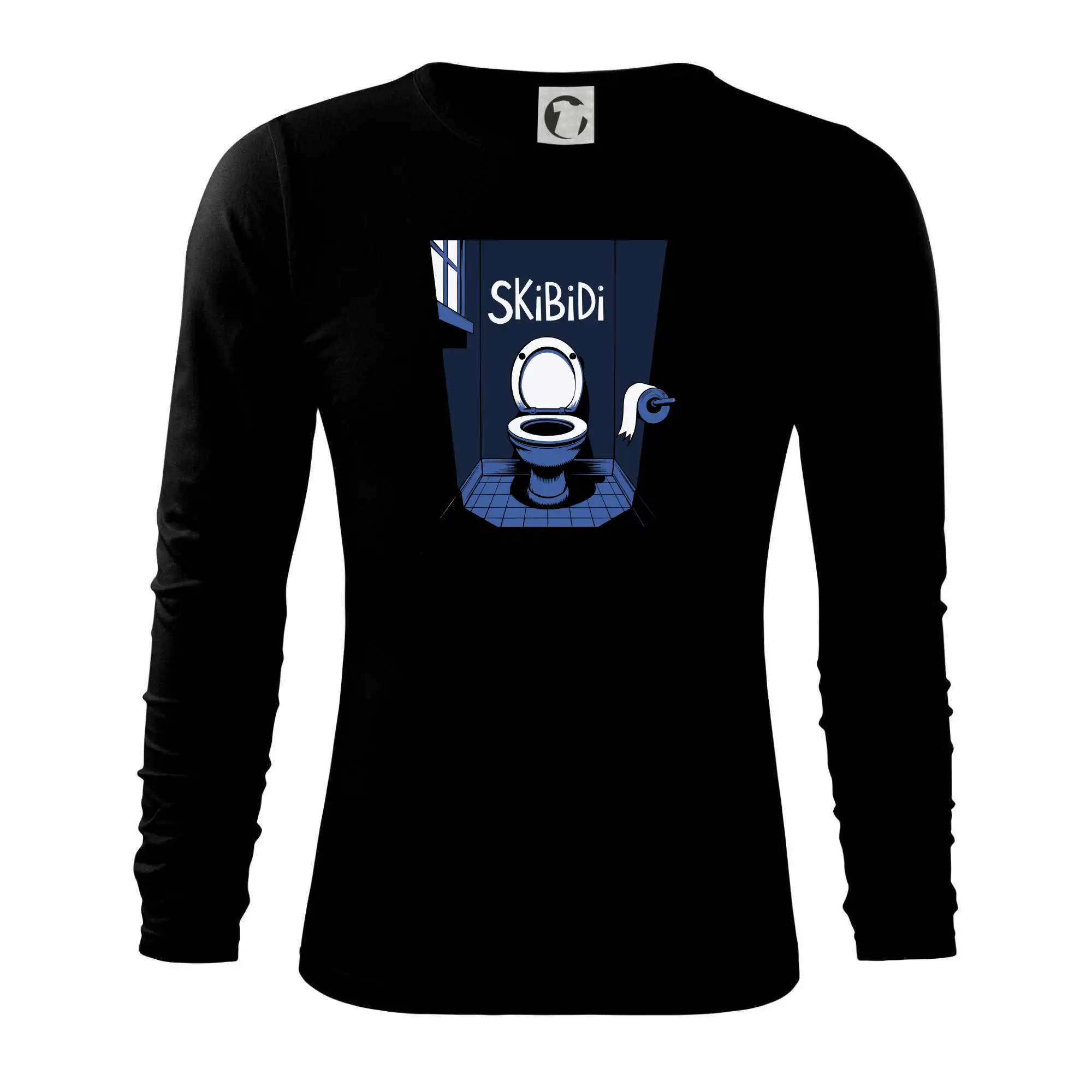 Tričká s motívmi ktoré frčia na internete - Skibidi modrá toaleta - Tričko s dlhým rukávom FIT-T long sleeve