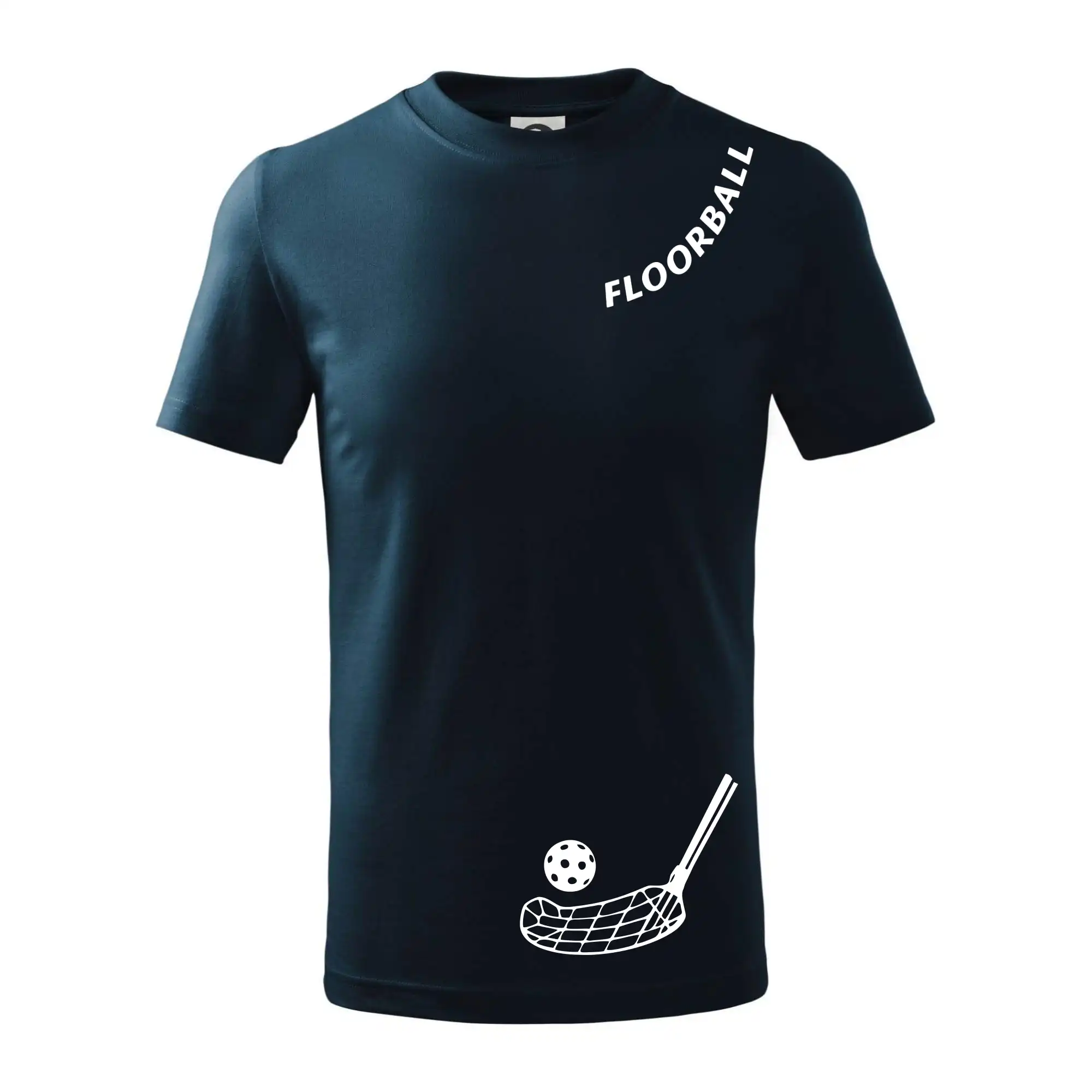 Florbalové tričká - Floorball nápis šikmo - Tričko detské bavlnené